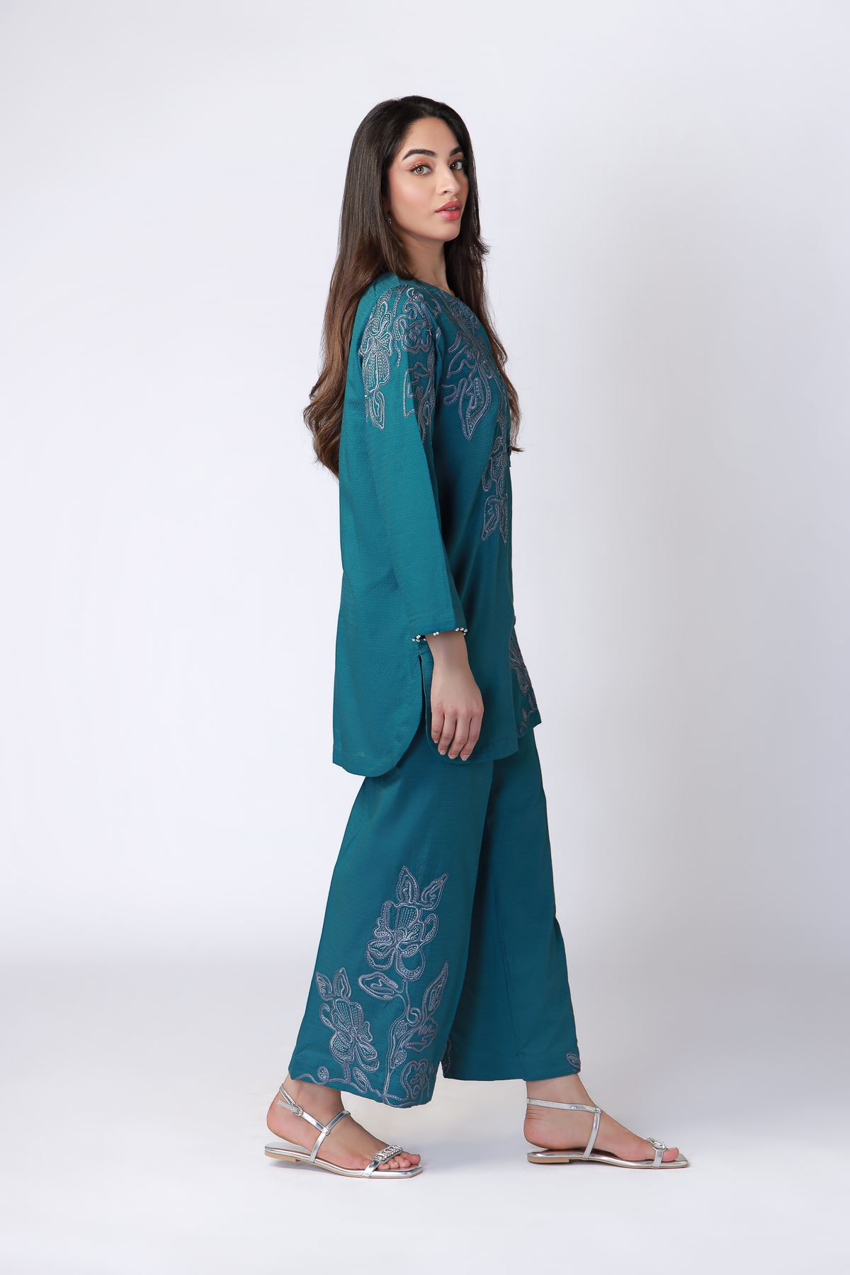 Embroidered Cotton Dobby Kurta - 25-08-12E8-04TA-VG