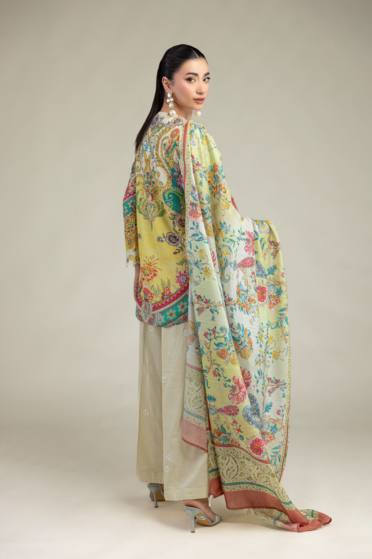 Embroidered Polyester Silk Silk Floral Dupatta - 2-26-207-A-J1-VG