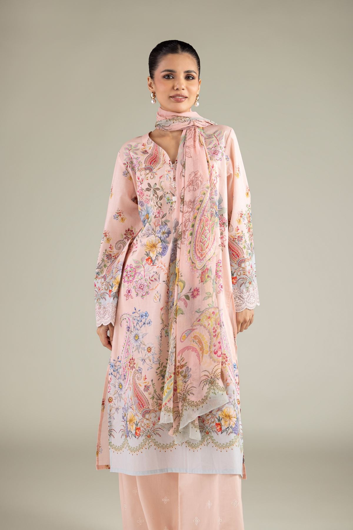 Embroidered Lawn Floral Tailored 3-Piece - 1-26-102-A-F-VG