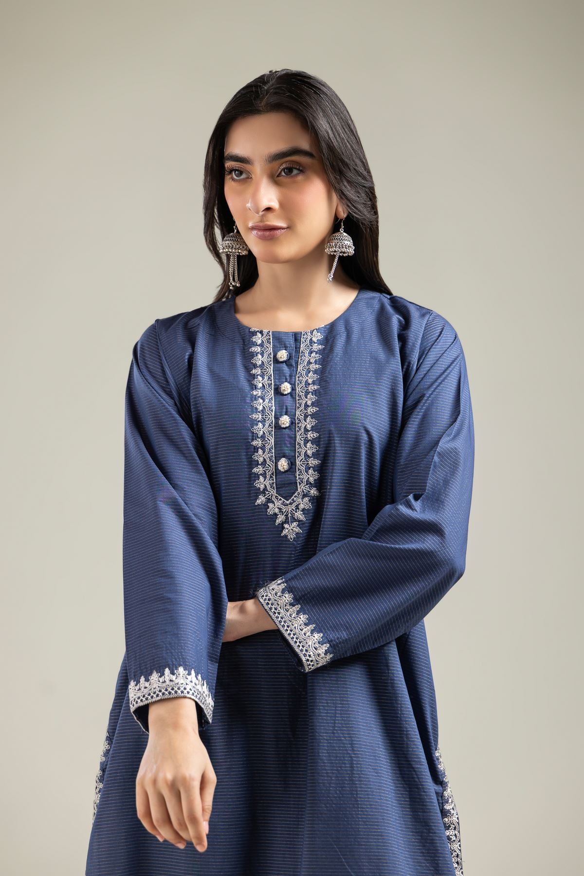Embroidered Mesuri Messuri Round-Neck Kurta - 1-26-142-A-A-VG