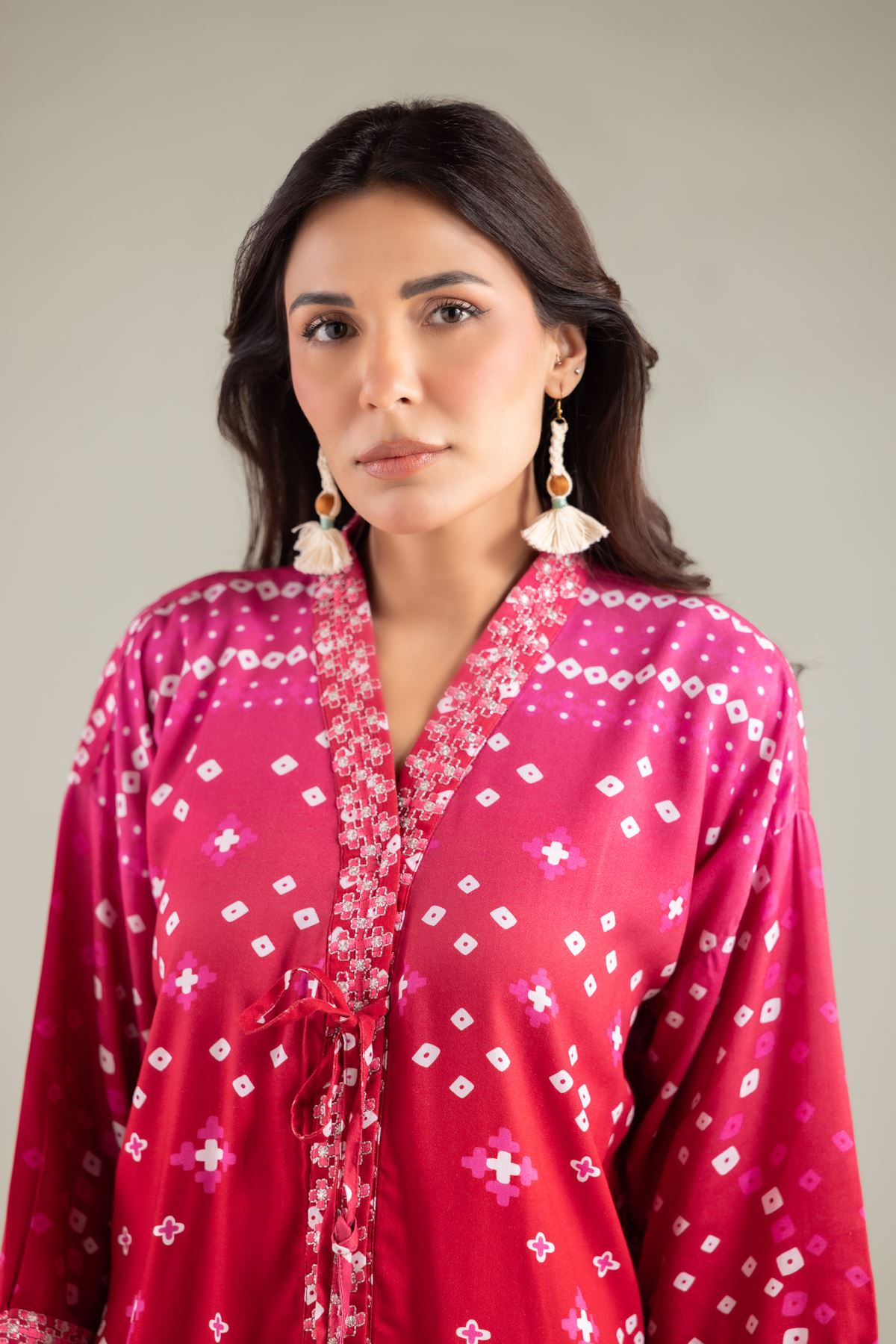 Embroidered Viscose Crepe Tunic - 6-26-101-A-F-VG