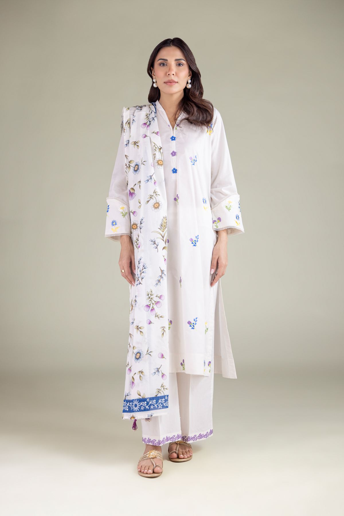Embroidered Lawn Dupatta - 1-26-127-C-F-VG