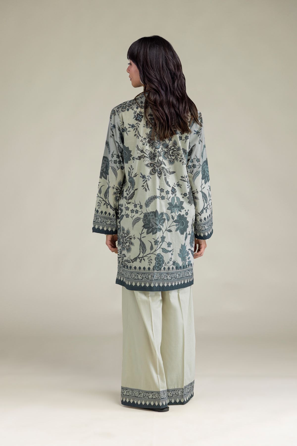 Printed Cambric Floral Cambric Kurta - T-A22-26-215FE1-VG