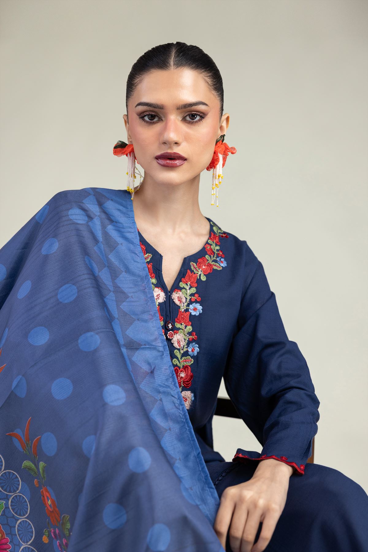 Embroidered Polyester Silk Silk Embroidered Dupatta - 1-26-203-A-E1-VG
