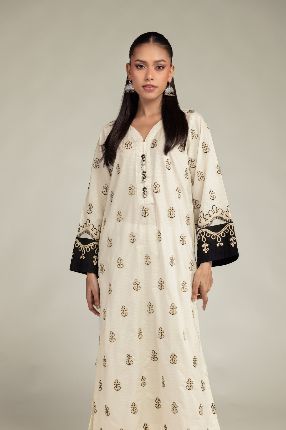 Embroidered Cotton Dobby Cotton Dobby Kurta - 2-26-201-A-C-VG