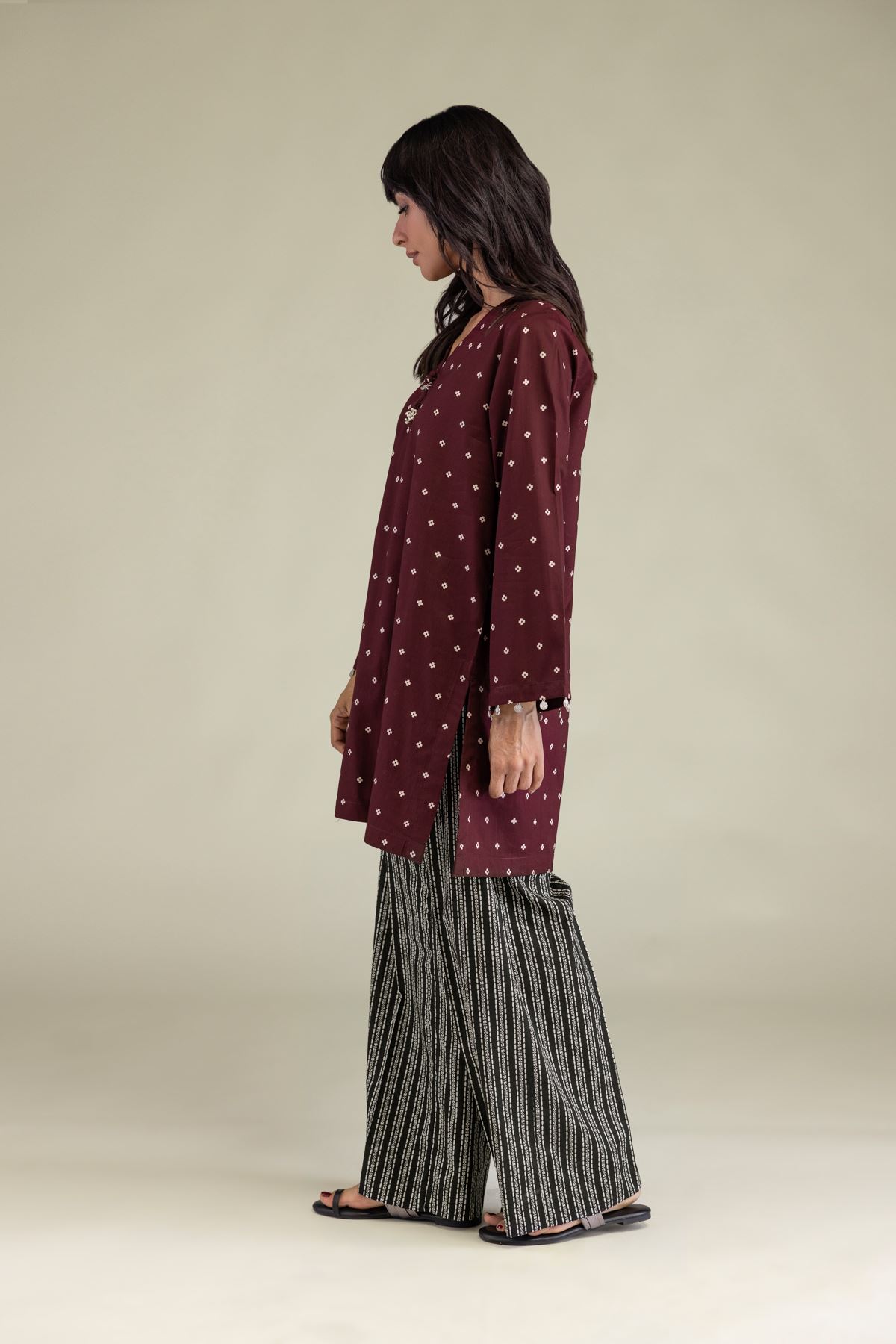 Printed Cambric Black Cambric Pants - 25-10-12E7-05TB-VG