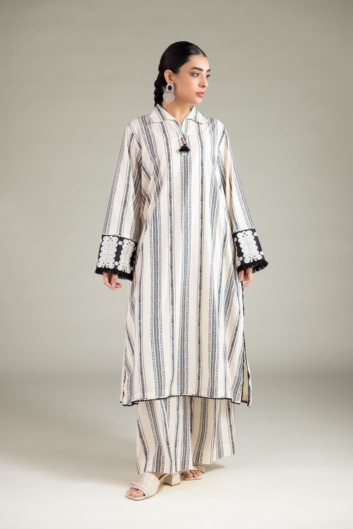 Embroidered Cotton Viscose Kurta - 1-26-125-A-D-VG