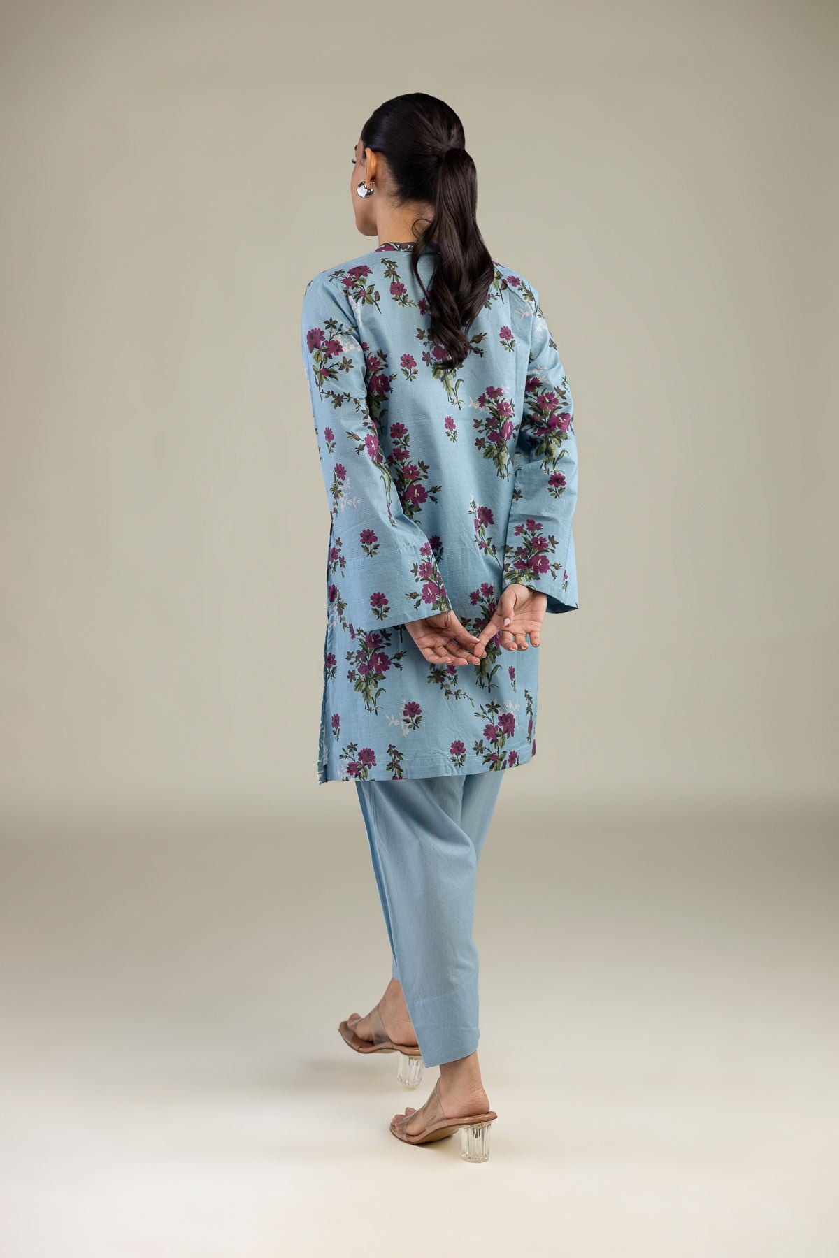 Printed Cotton Dobby Floral Cotton Kurta - 1-26-229-B-I2-VG