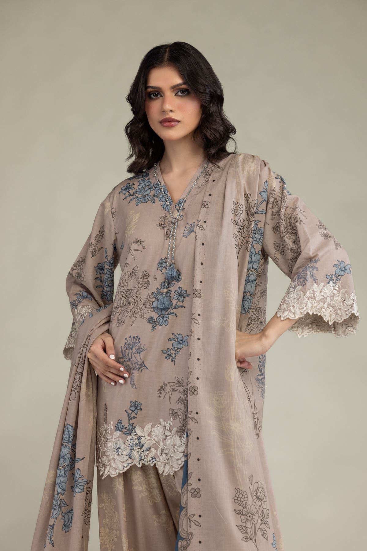 Embroidered Lawn Short Lawn Kurta - 1-26-252-B-D1-VG