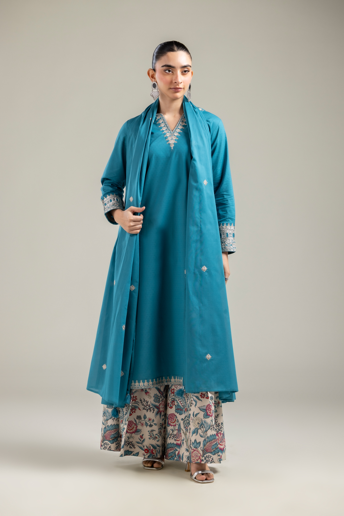 Embroidered Lawn Summer Lawn Dupatta - 1-26-121-A-C-VG