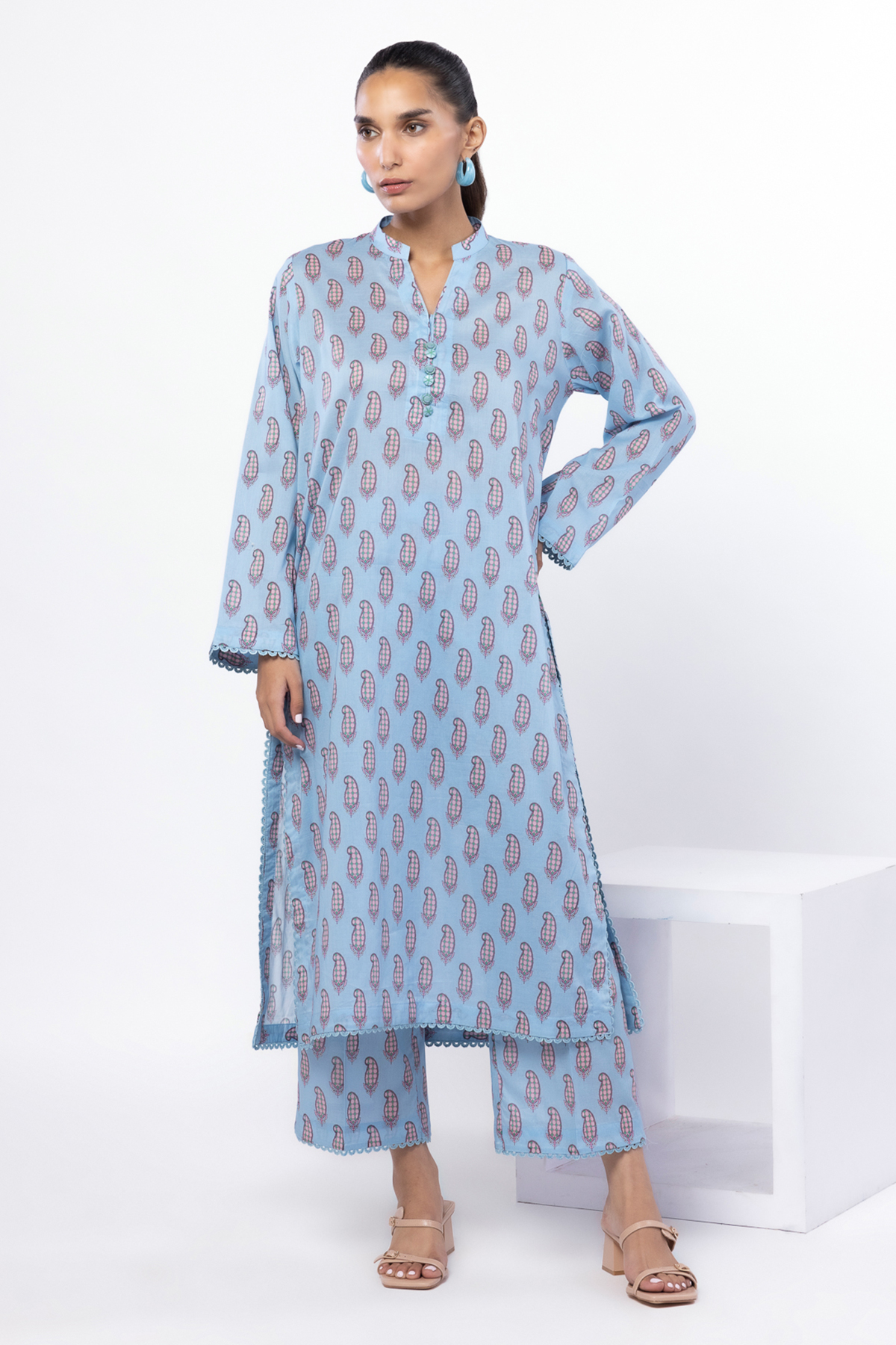 Printed Lawn Fabrics 2 Piece | Top and Bottom - KRN02A-VG