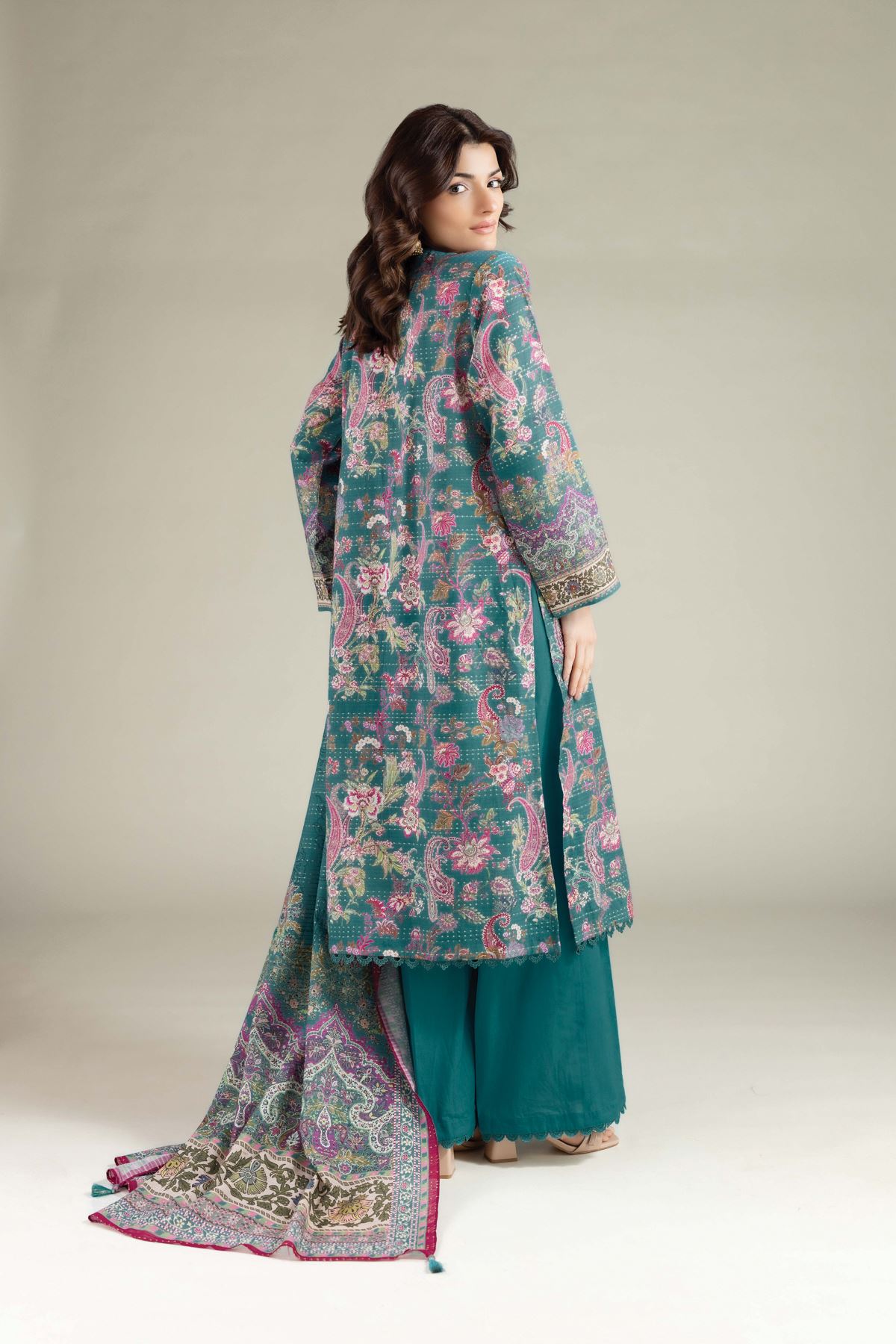 Printed Mesuri Dobby Tailored 3 Piece - T-A22-26-117FH2-VG