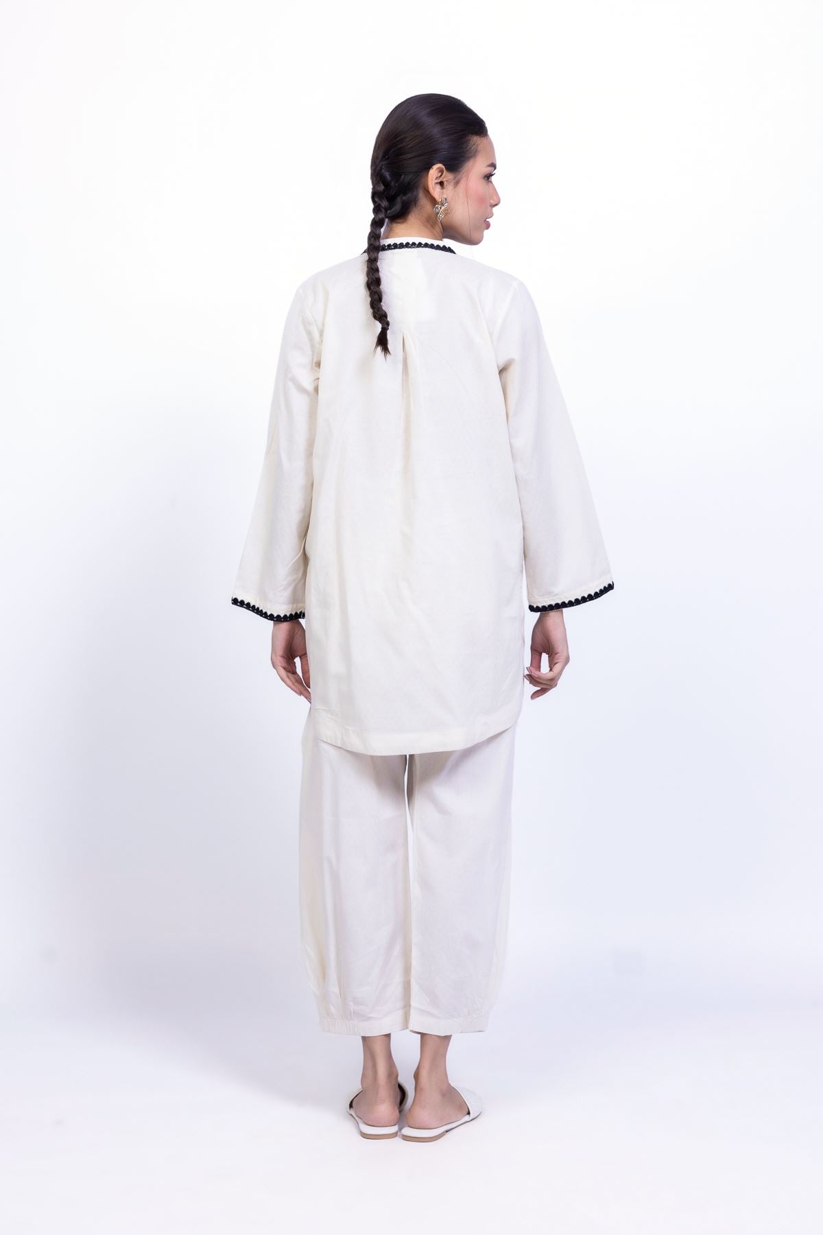 Embroidered Cotton Dobby Kurta - 1-26-101-A-D-VG