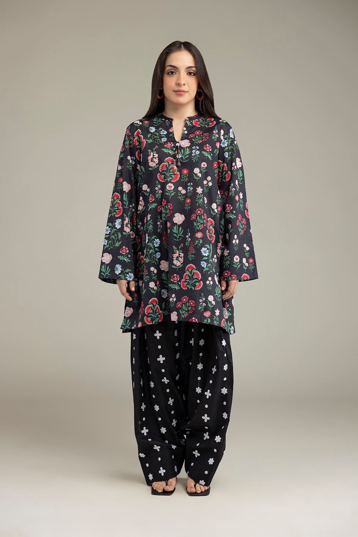 Embroidered Lawn Fabrics 2 Piece | Top and Bottom - 2-26-306-A-D1-VG