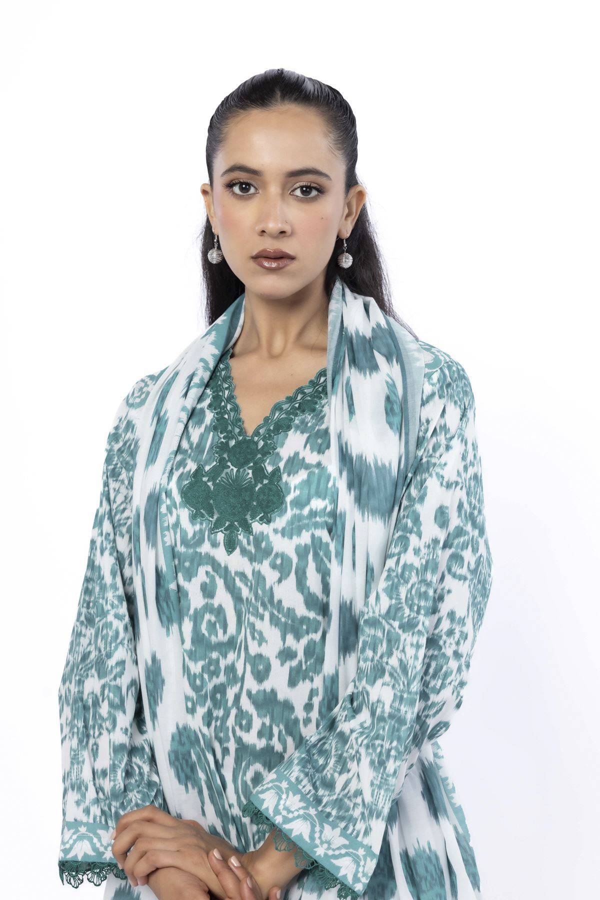 Embroidered Cambric Fabrics 3 Piece - LKN92A-VG