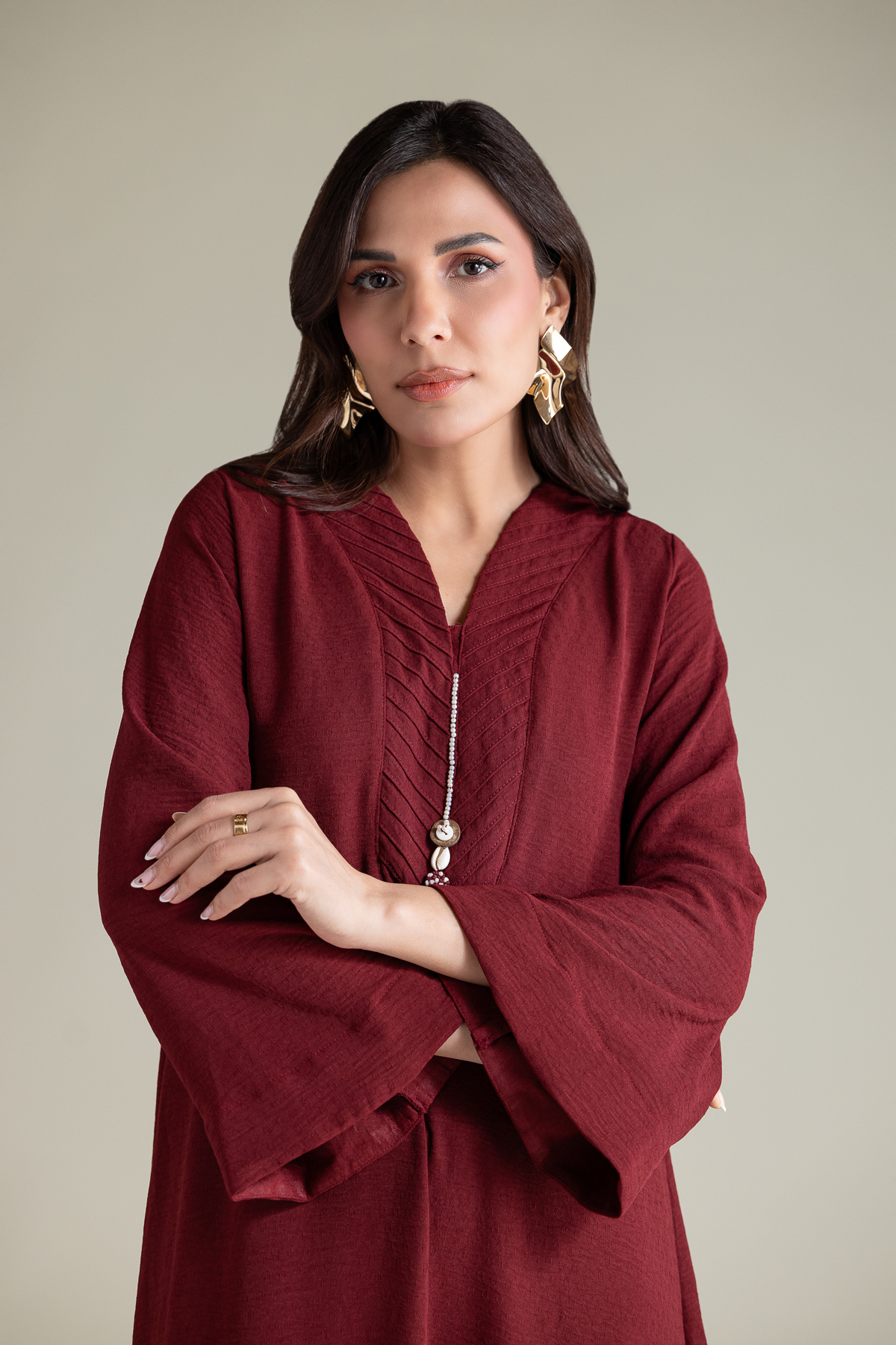 Dyed Textured Georgette Dyed Longline Kurta - T-A112-26-118EG2-VG
