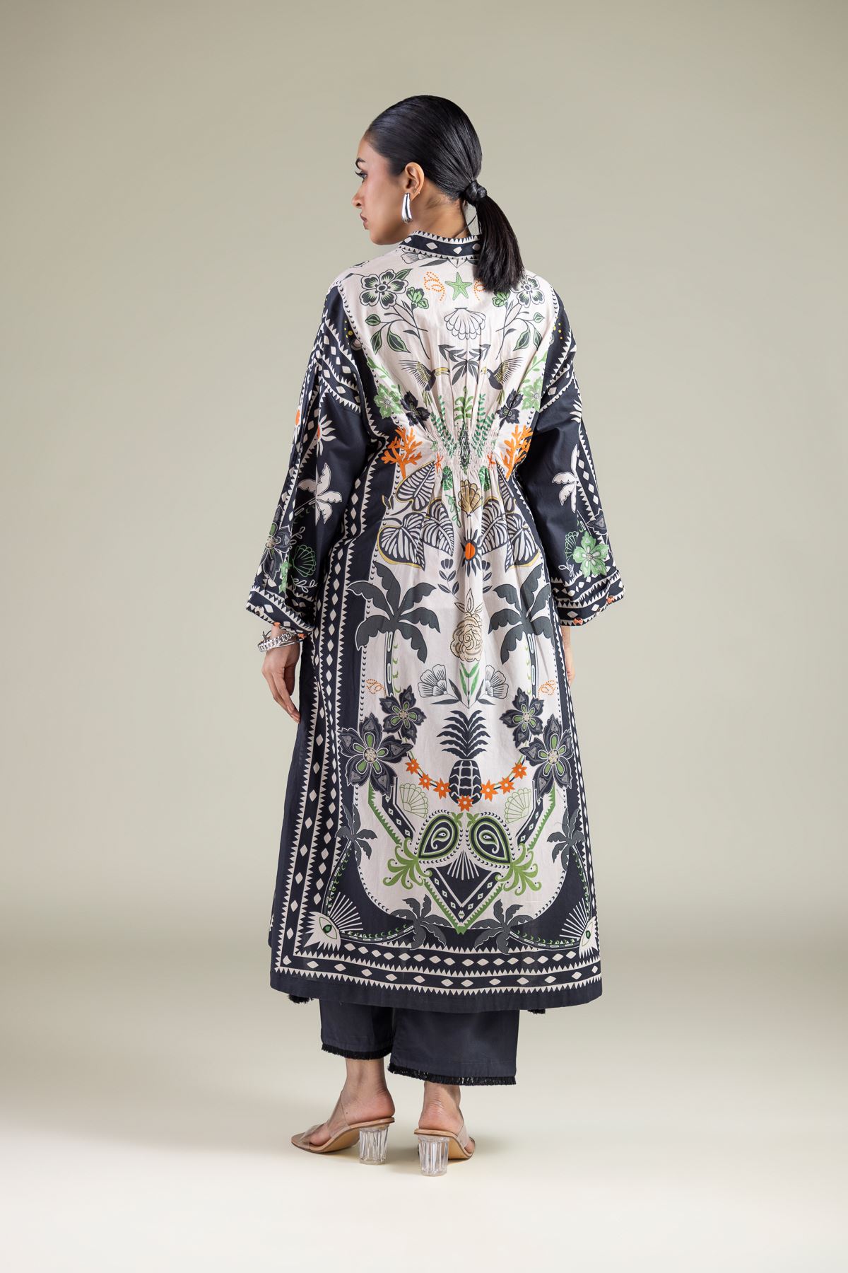 Embroidered Cambric Printed Cambric Kurta - 1-26-147-A-G-VG