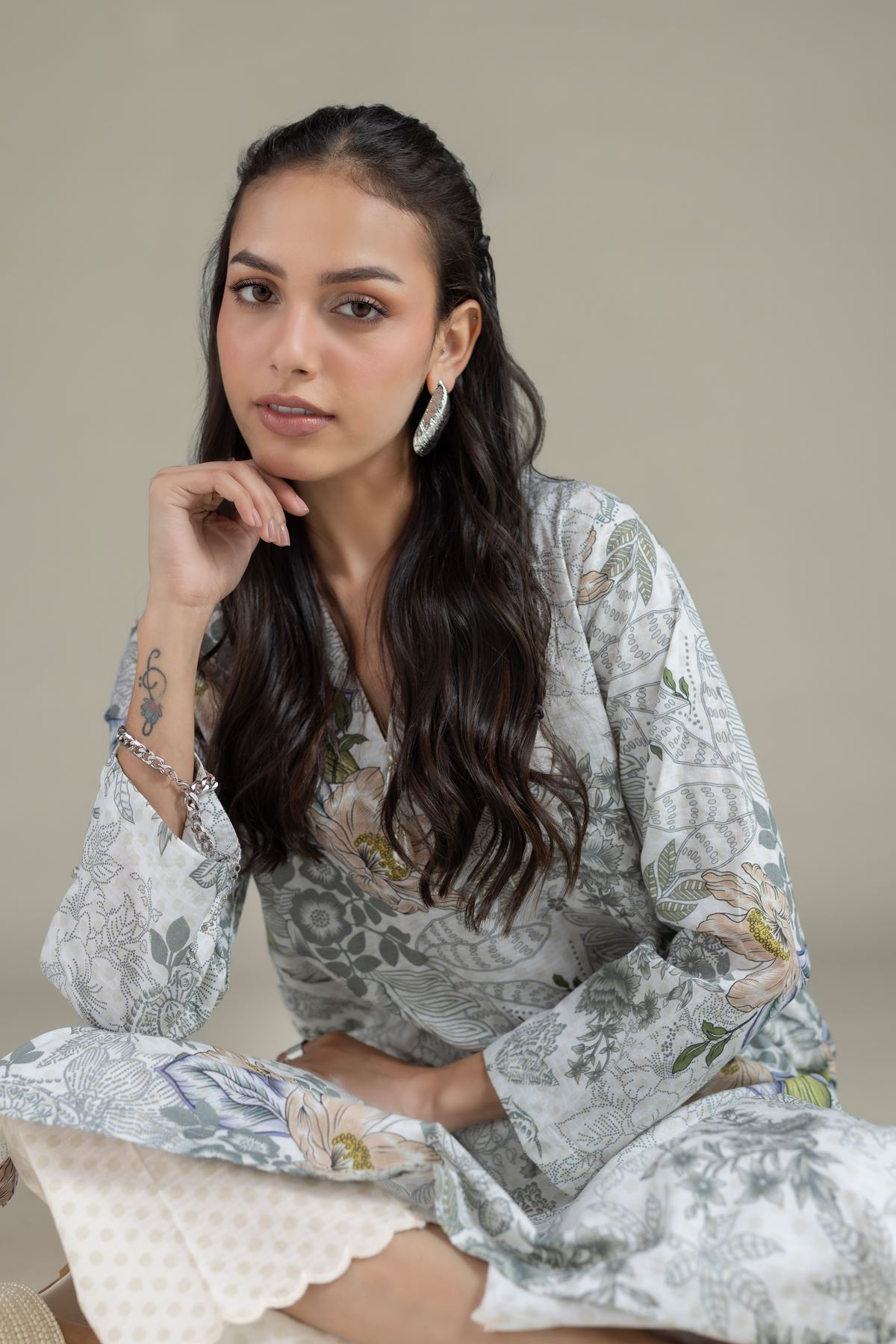 Printed Cotton Dobby Kurta - 25-10-12E12-02TA-VG