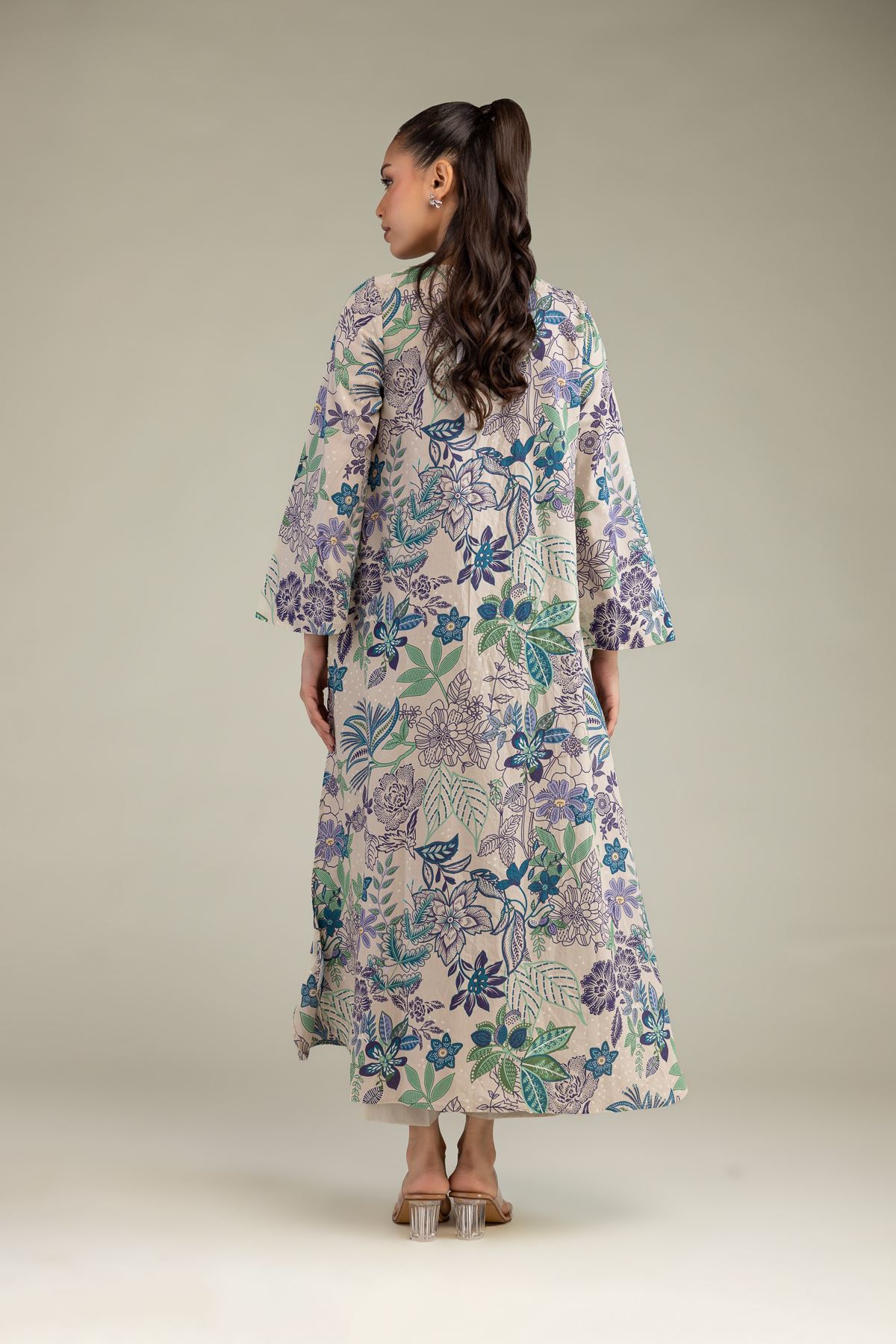 Printed Cambric Long Cambric Kurta - 1-26-242-A-B1-VG