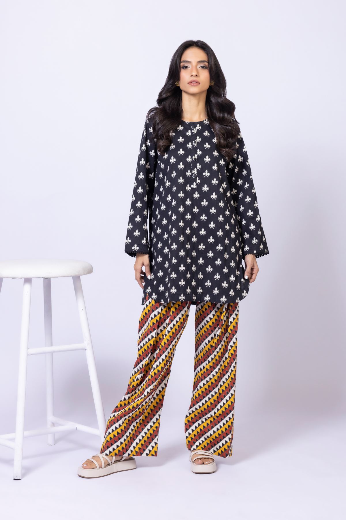 Printed Cotton Crinkle Pants - 25-10-11E4-06TA-VG