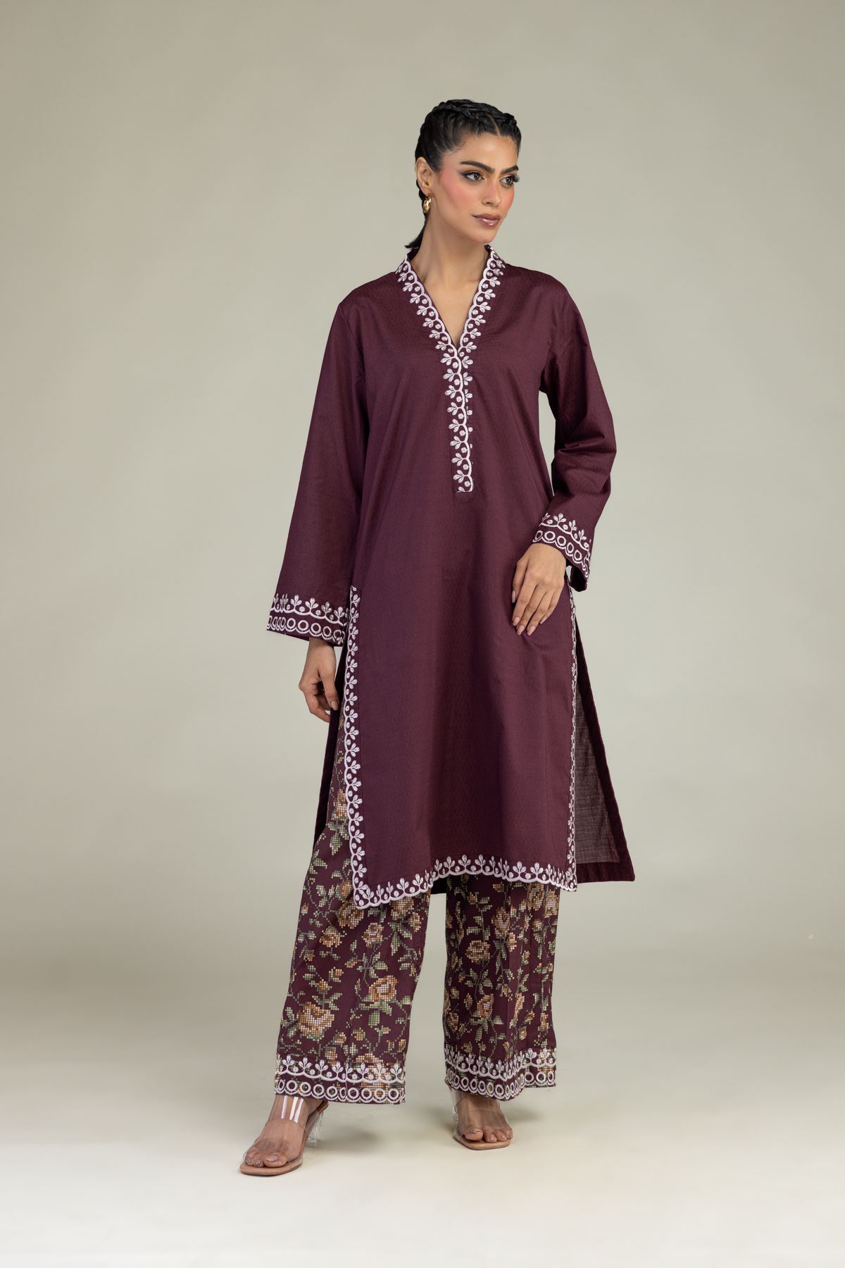 Embroidered Cotton Dobby Cotton Dobby Kurta - 1-26-226-A-I1-VG