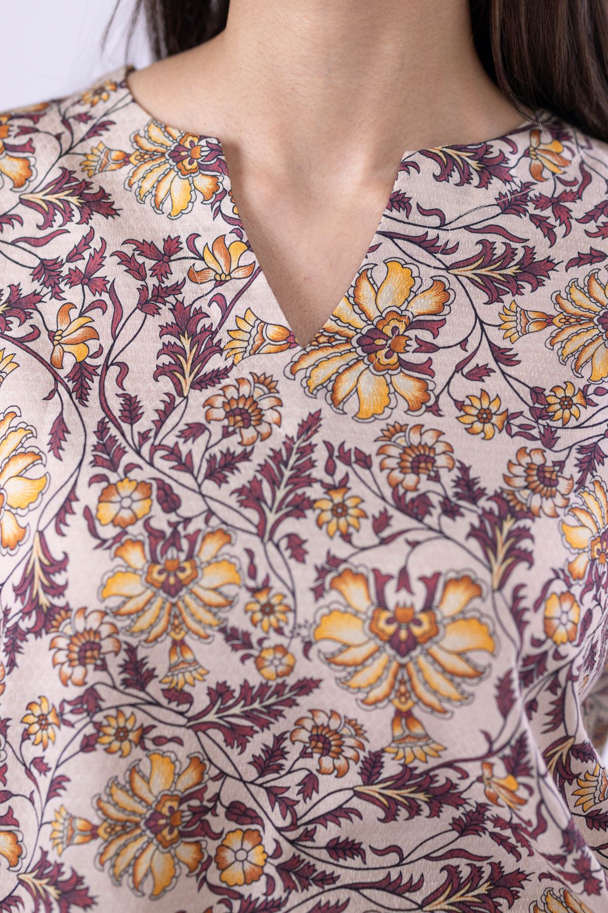 Printed Dobby Kurta - 25-05S22-05TB-VG