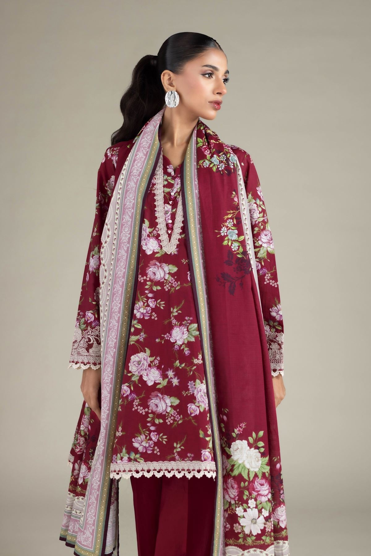 Embroidered Cambric Tailored 3 Piece - T-A22-26-107FA-VG