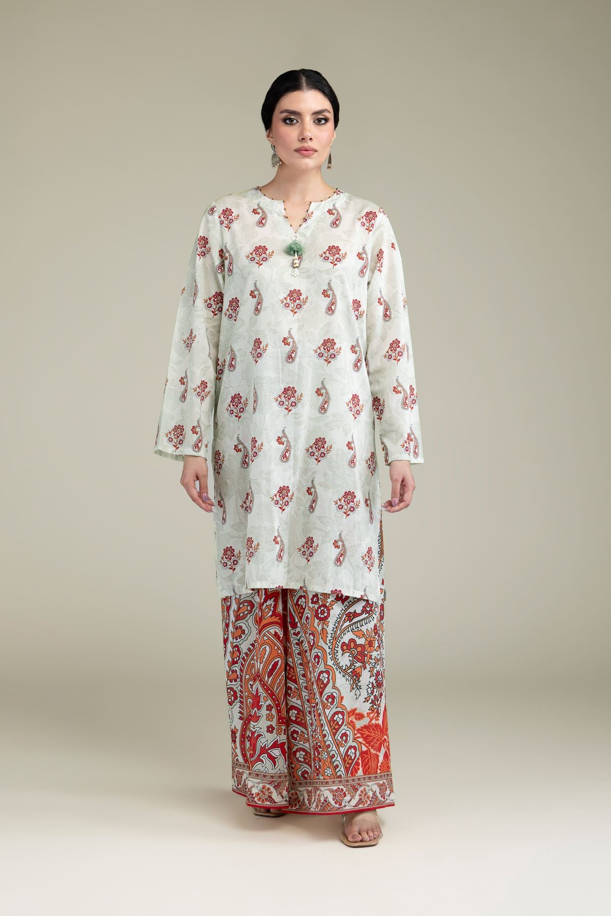 Printed Lawn Fabrics 2 Piece | Top and Bottom - A22-26-214FH1-VG