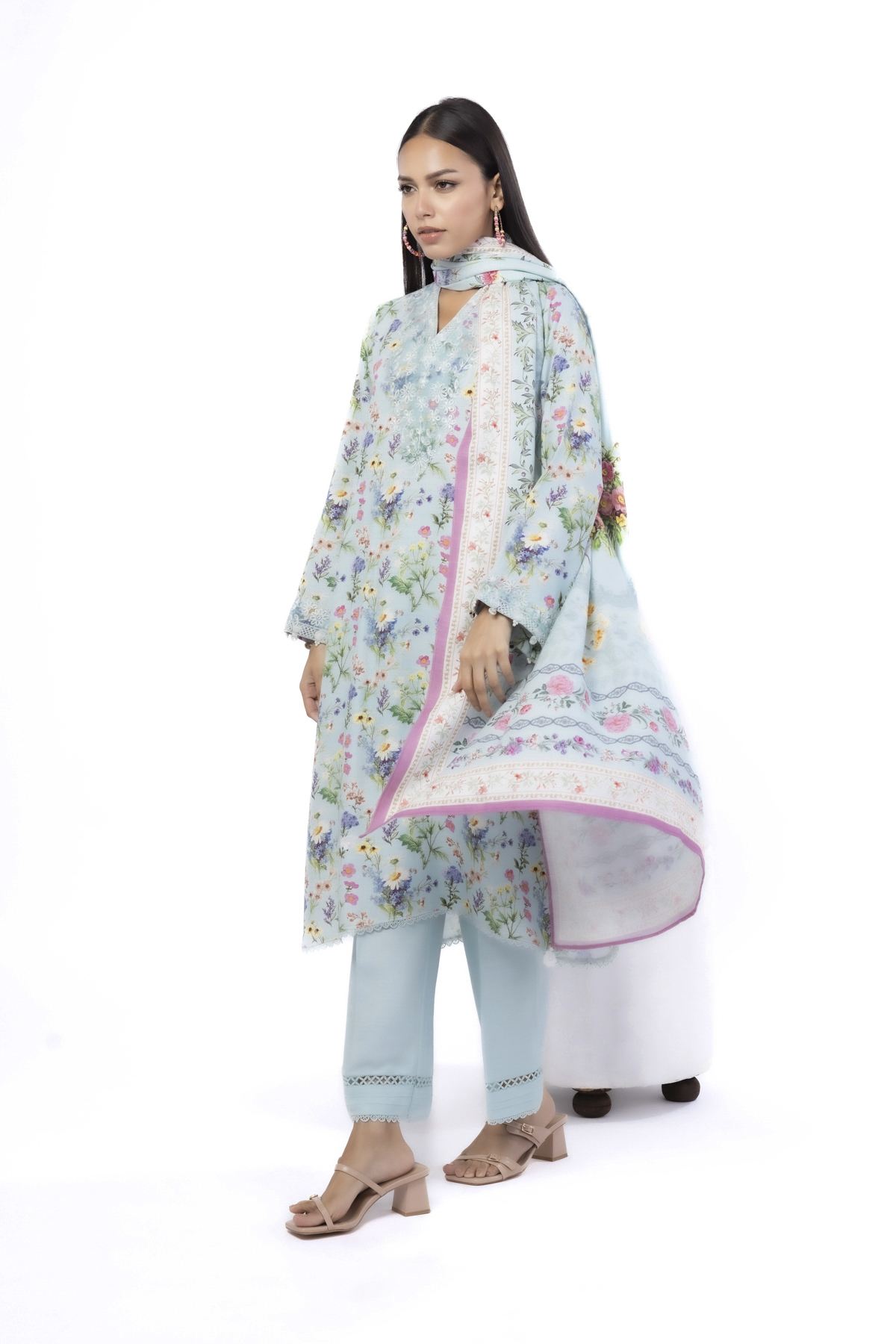 Embroidered Blended Khaddar Fabrics 3 Piece - KRN13A-VG
