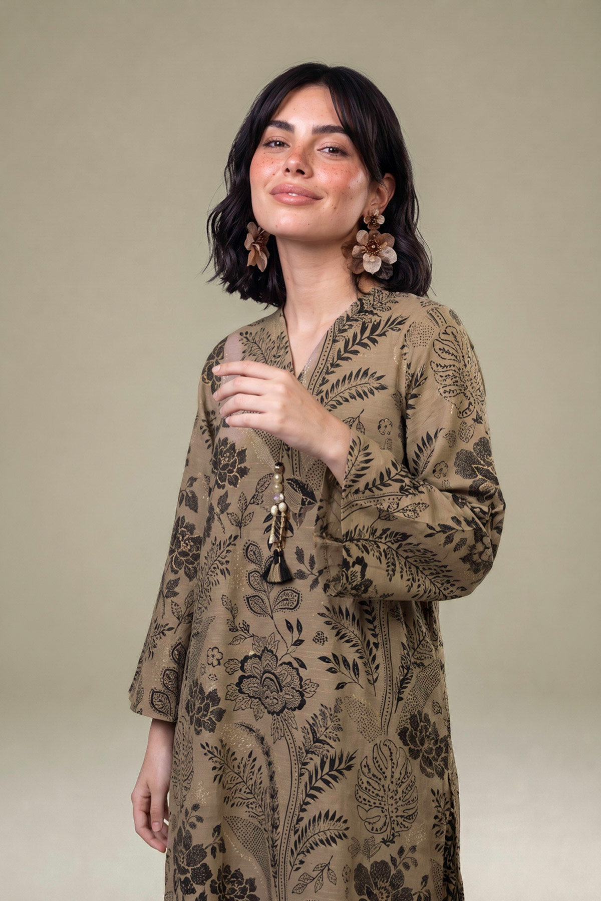Printed Light Khaddar Tailored 2-Piece Set - 2-26-308-A-G1-VG