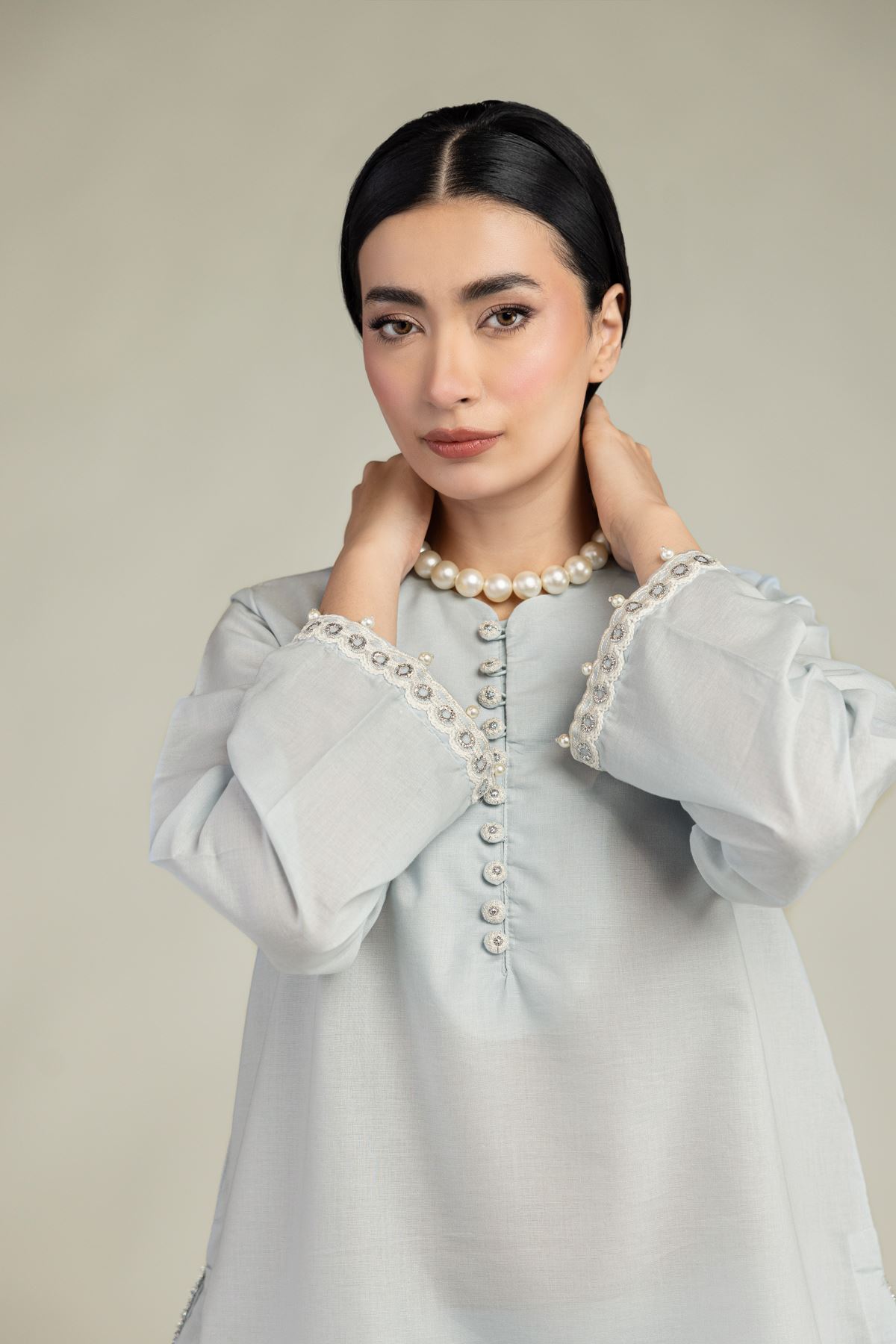 Embroidered Mesuri Short Mesuri Kurta - 25-09-11E14-03TA-VG
