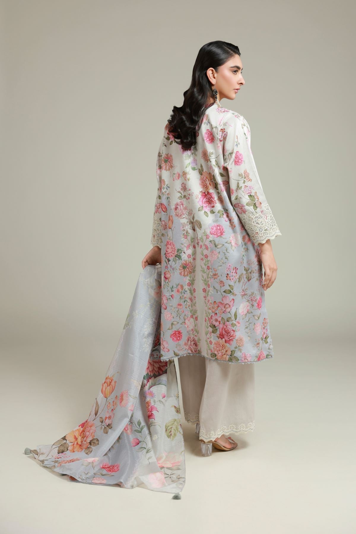 Printed Satin Fabrics 3 Piece - A22-26-117FB2-VG