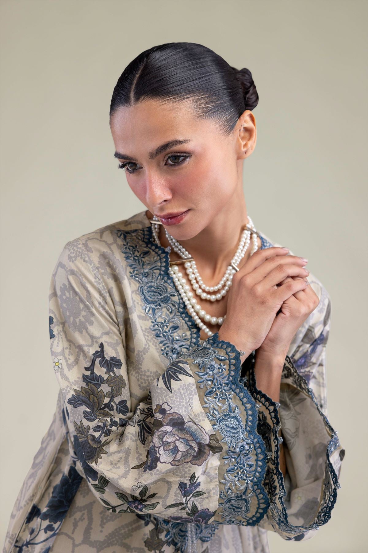 Embroidered Raw Silk Floral Silk Kurta - 2-26-202-A-B-VG