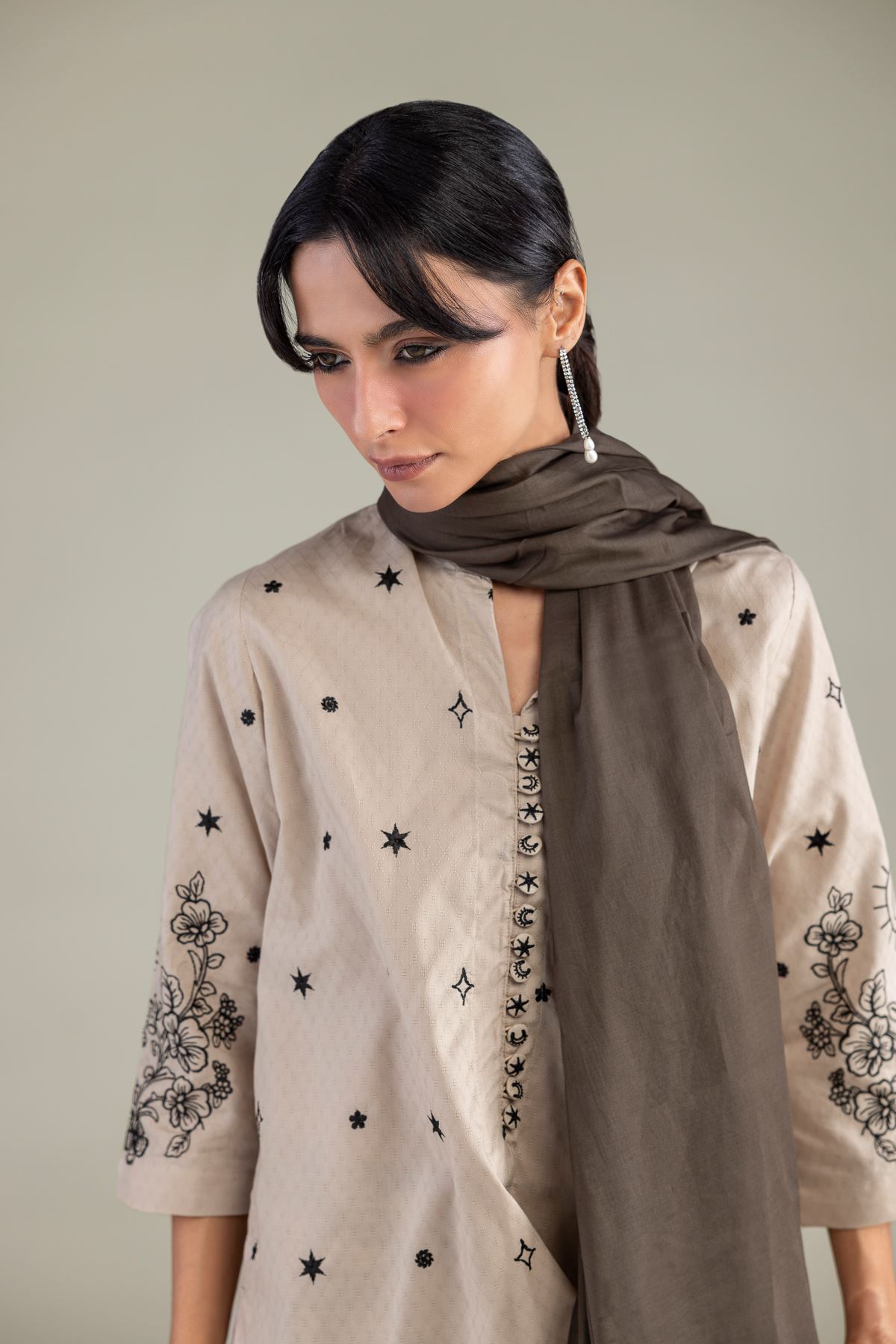 Embroidered Lawn Lawn Solid Dupatta - 1-26-305-C-H2-VG