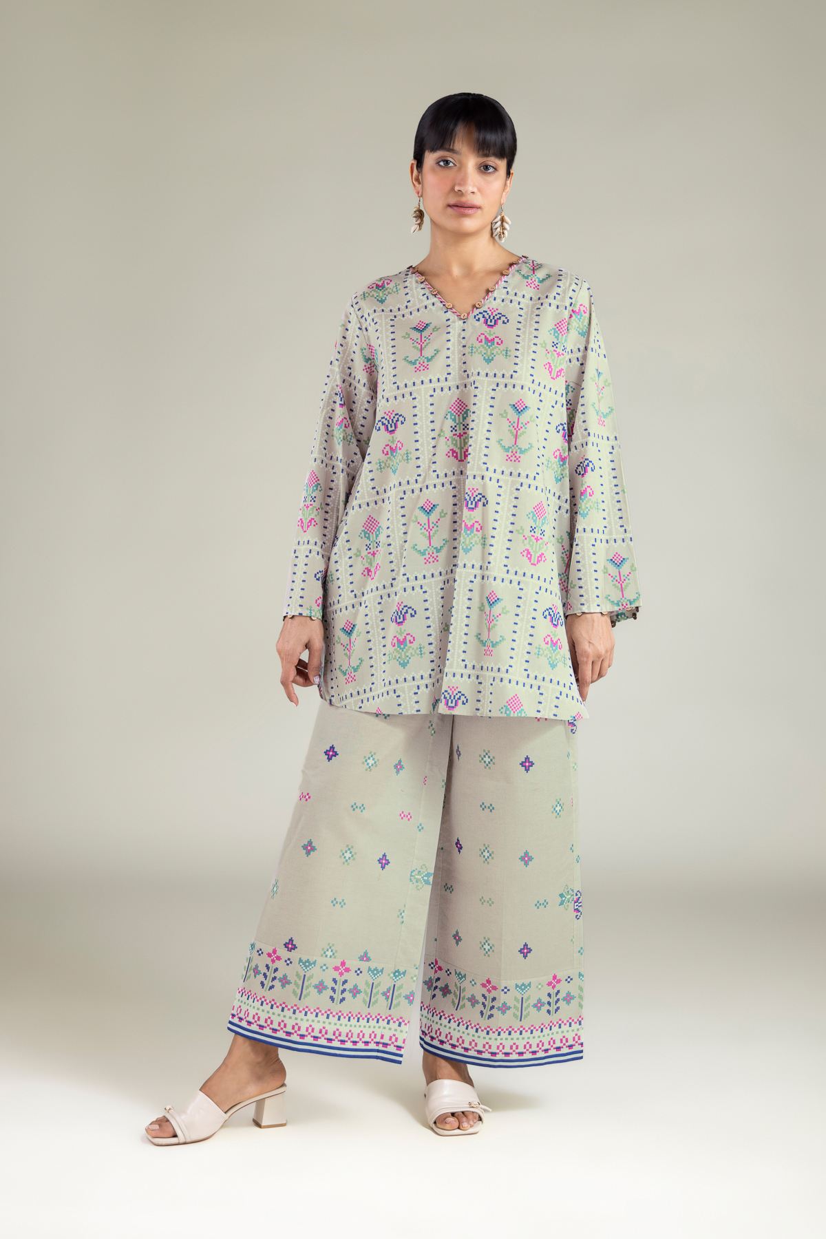 Printed Cambric Fabrics 2 Piece | Top and Bottom - T-A11-26-117FC1-VG