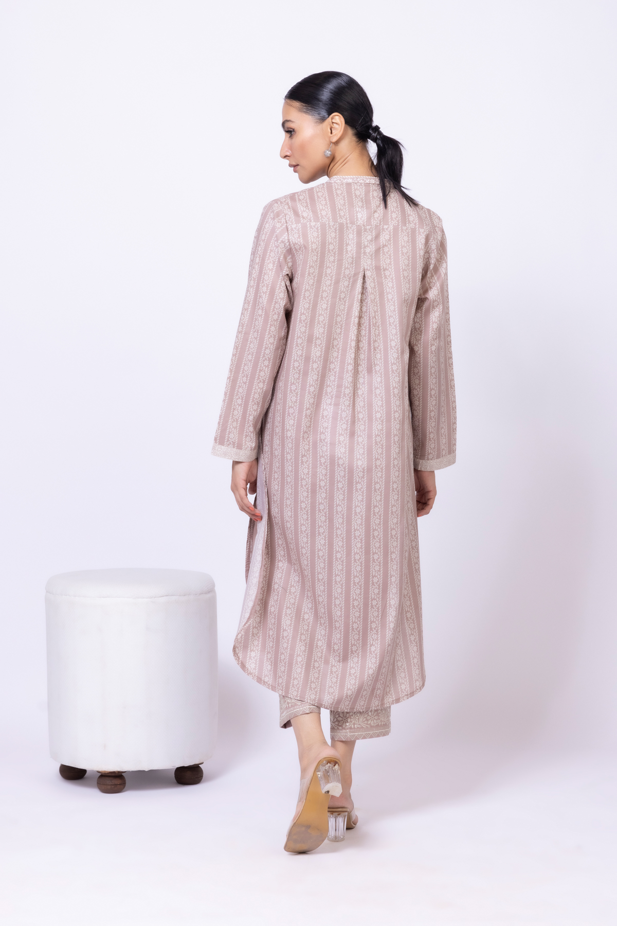 Printed Cambric Kurta - 25-04E43-04TB-VG
