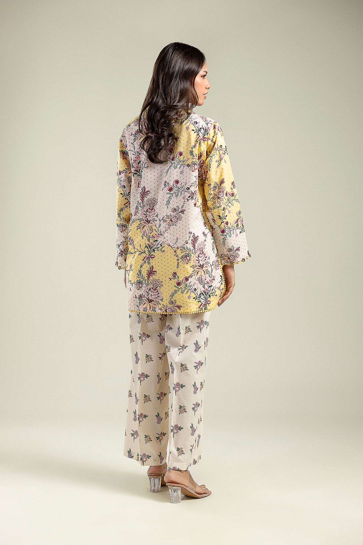 Printed Cambric Short Floral Kurta - 1-26-201-A-A-VG