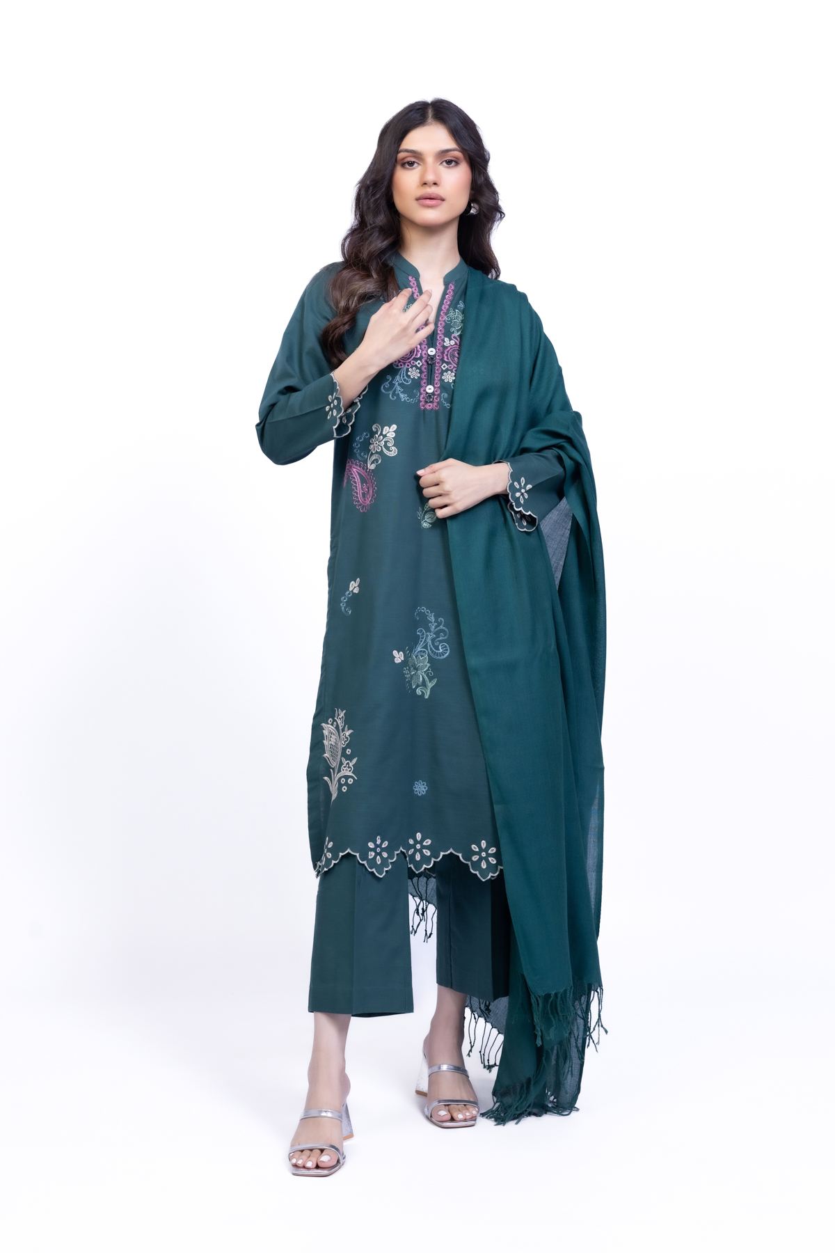 Dyed Khaddar Solid Pants - 25-10-11E8-09TA-VG