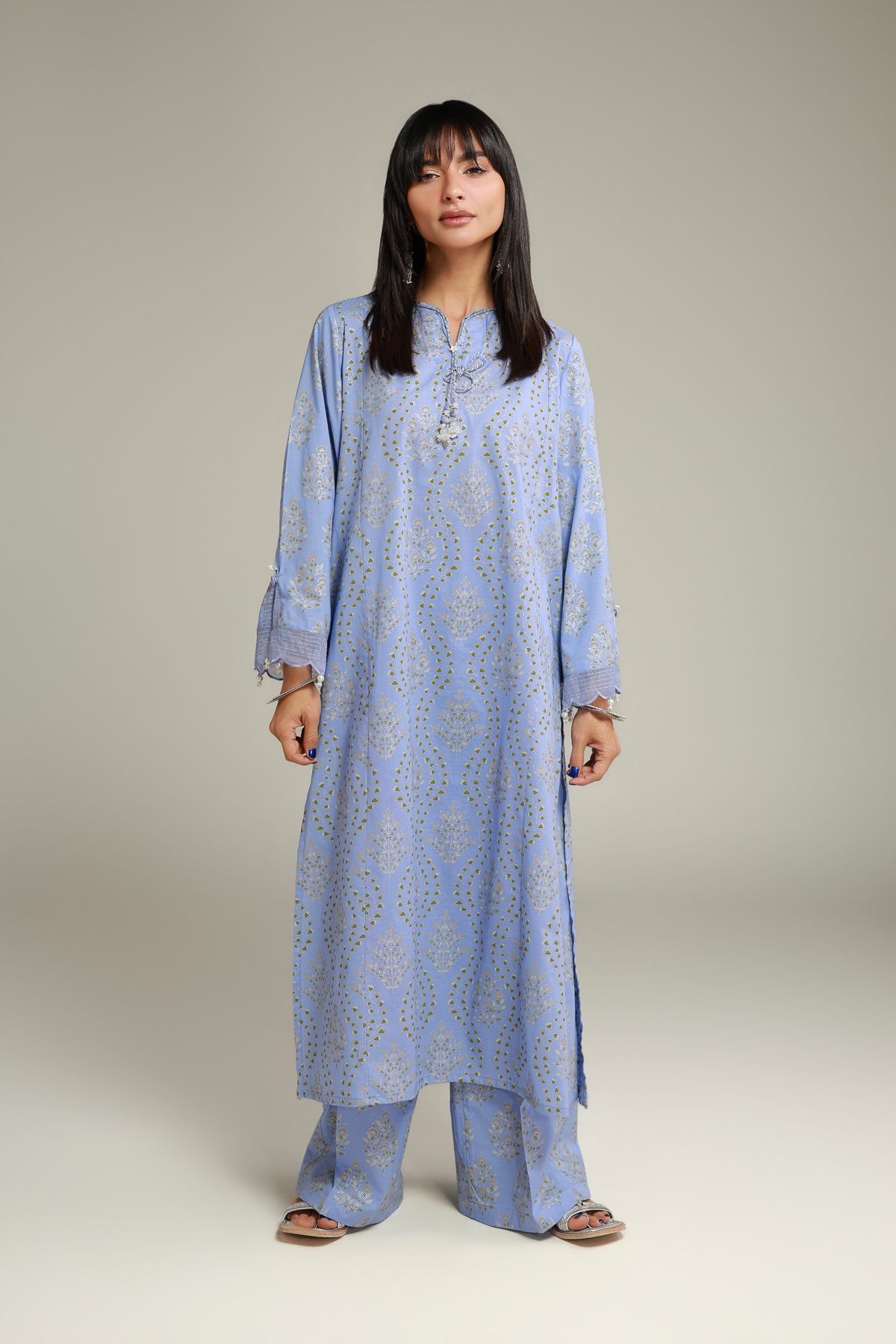 Printed Cambric Cambric Kurta - 8-26-202-A-A1-VG