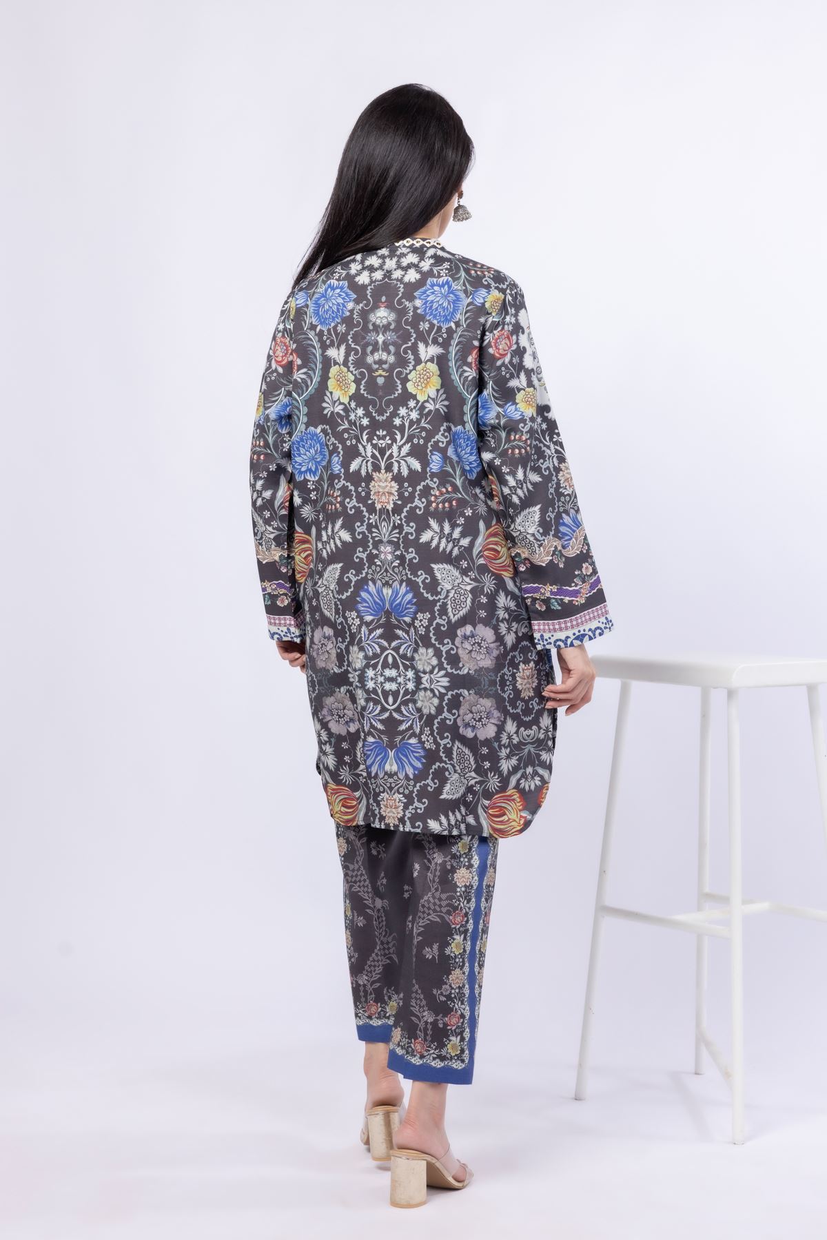Embroidered Russian Raw Silk Kurta - 25-09-9S3-07TB-VG