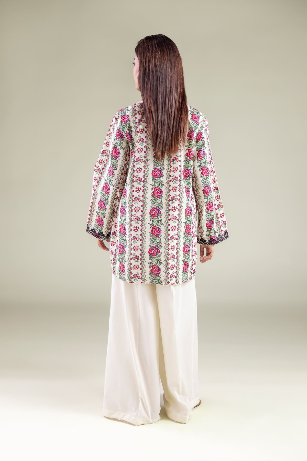 Embroidered Cambric Kurta - 1-26-104-A-B-VG