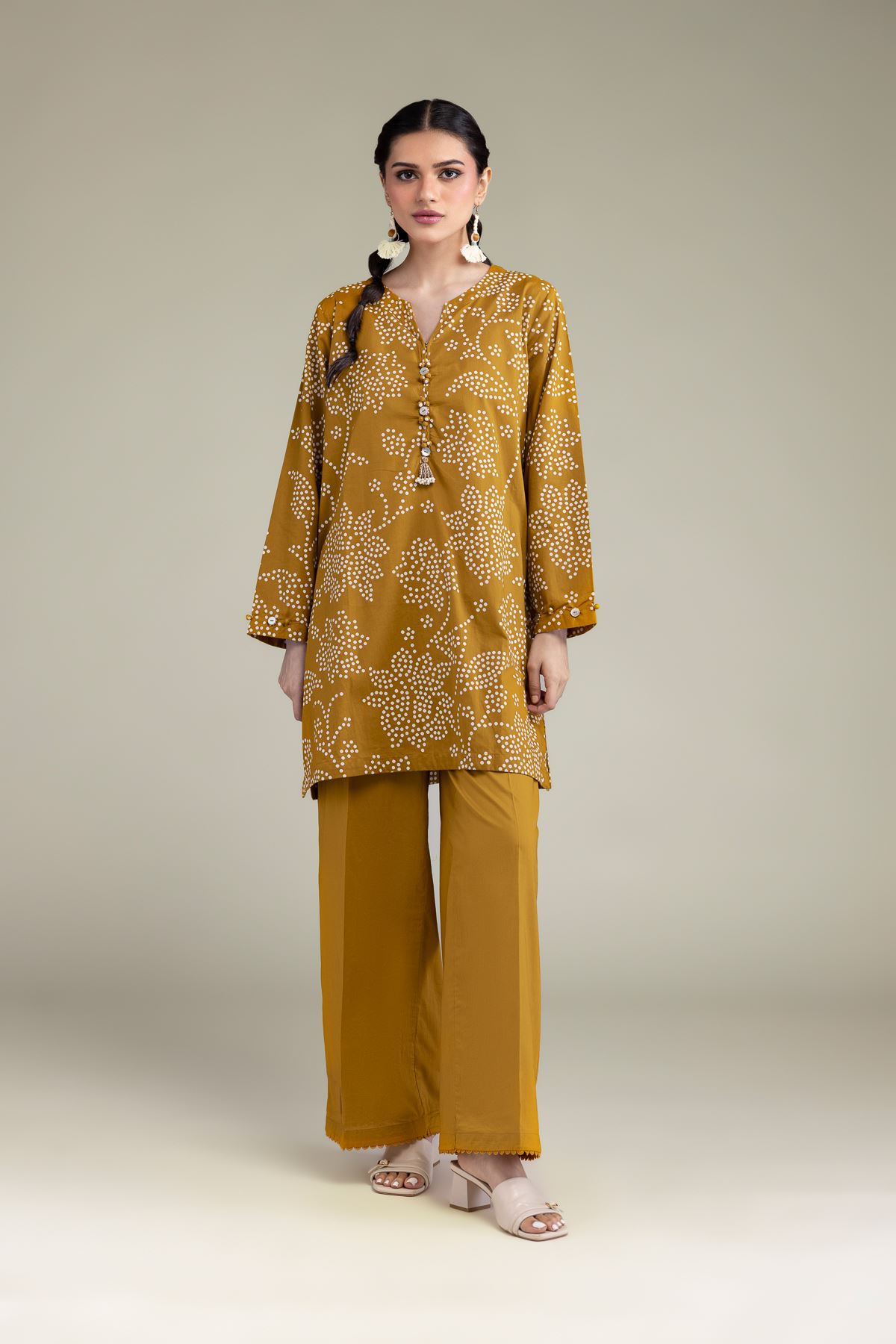 Dyed Cambric Solid Mustard Pants - 25-10-11E1-09BA-VG