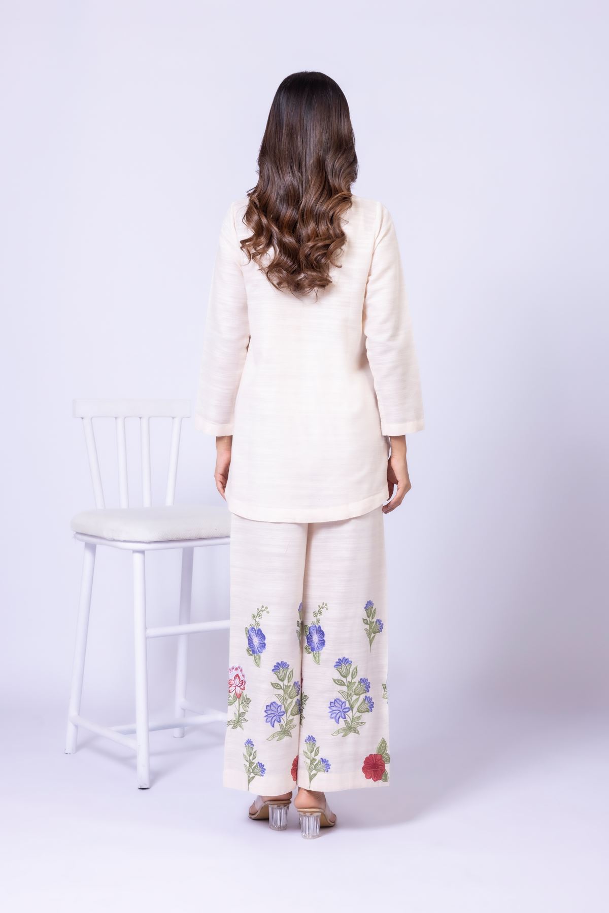 Embroidered Textured Cotton Kurta - 25-10-11E1-09TB-VG