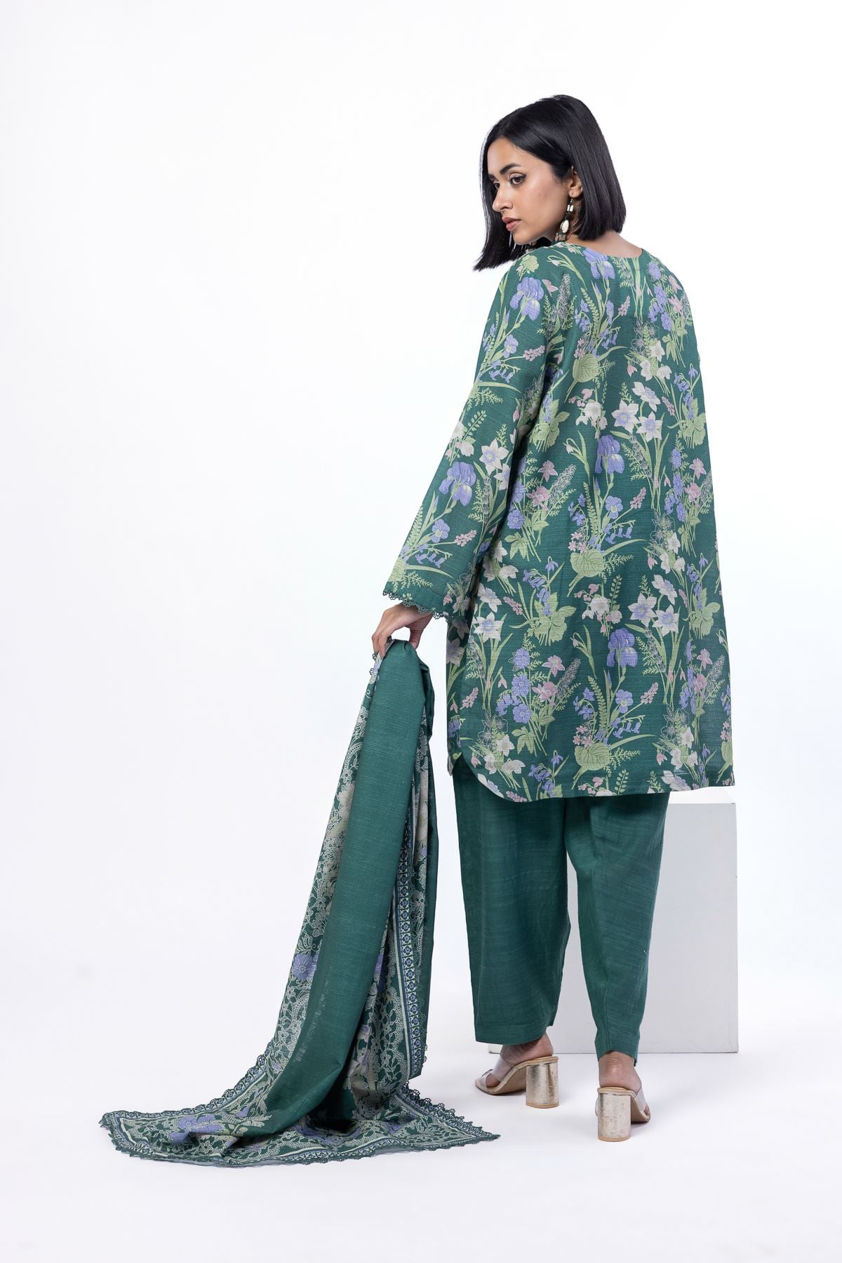 Printed Light Khaddar Fabrics 3 Piece - LK09A-VG