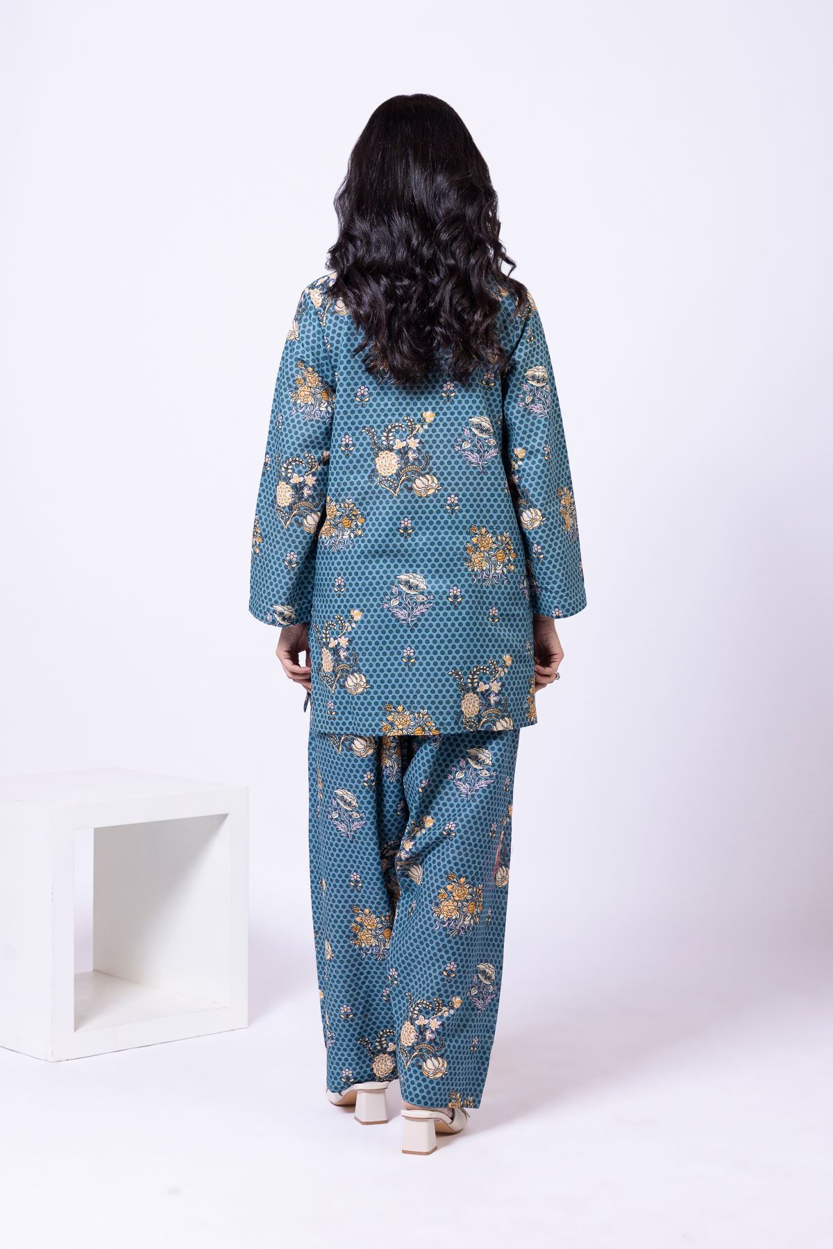 Printed Textured Cotton Kurta - 25-09-11E3-07TA-VG