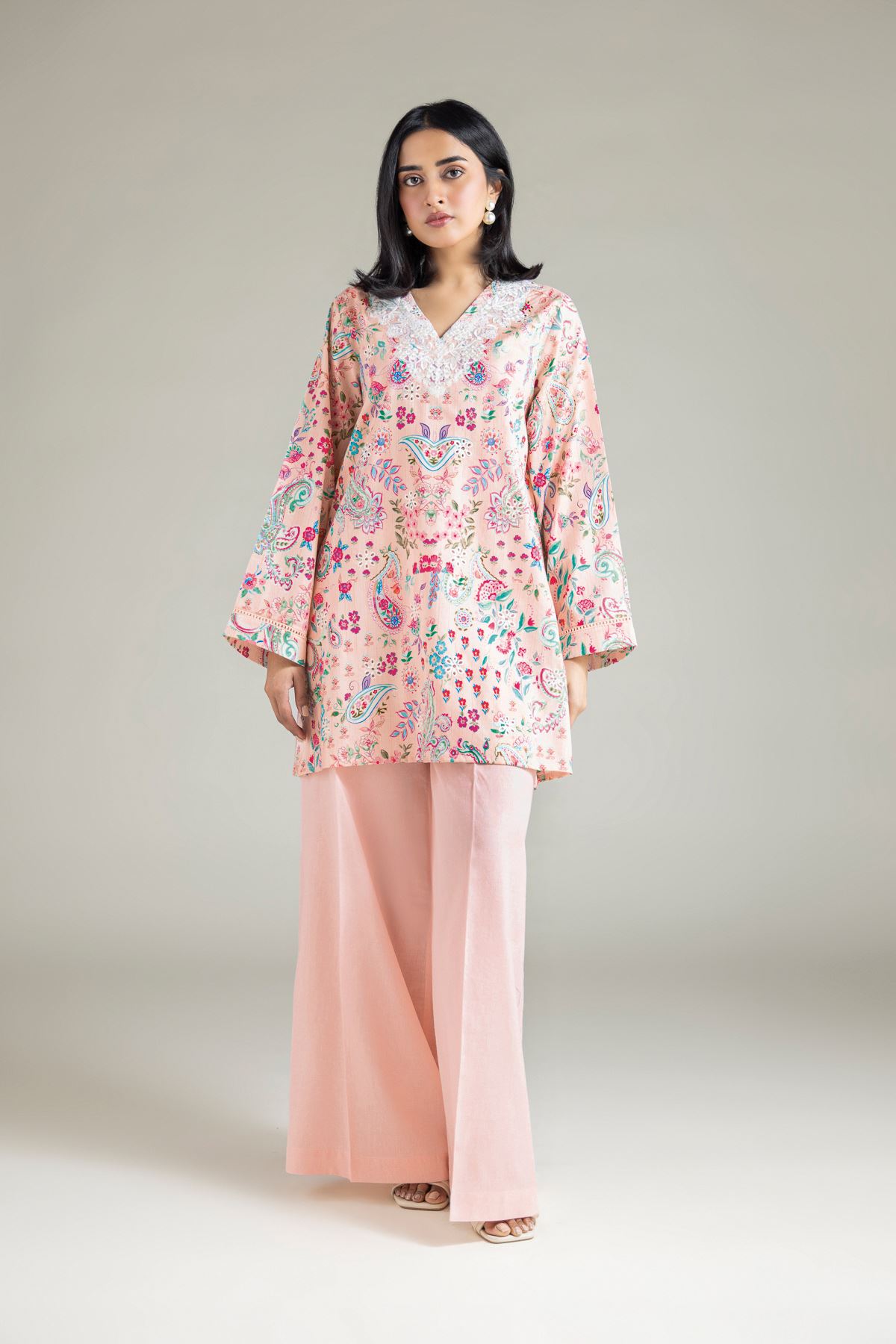 Embroidered Textured Lawn Fabrics 2 Piece | Top and Bottom - A33-26-103FI2-VG