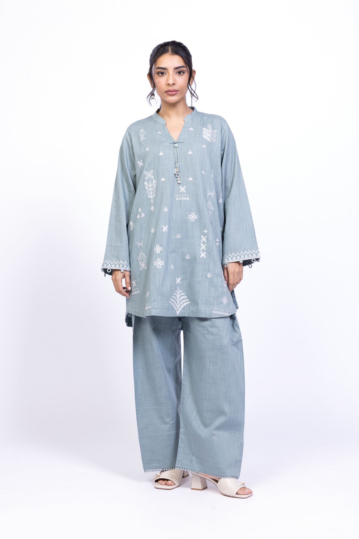 Dyed Heavy Textured Cotton Shalwar - 25-08-8E7-04TA-VG