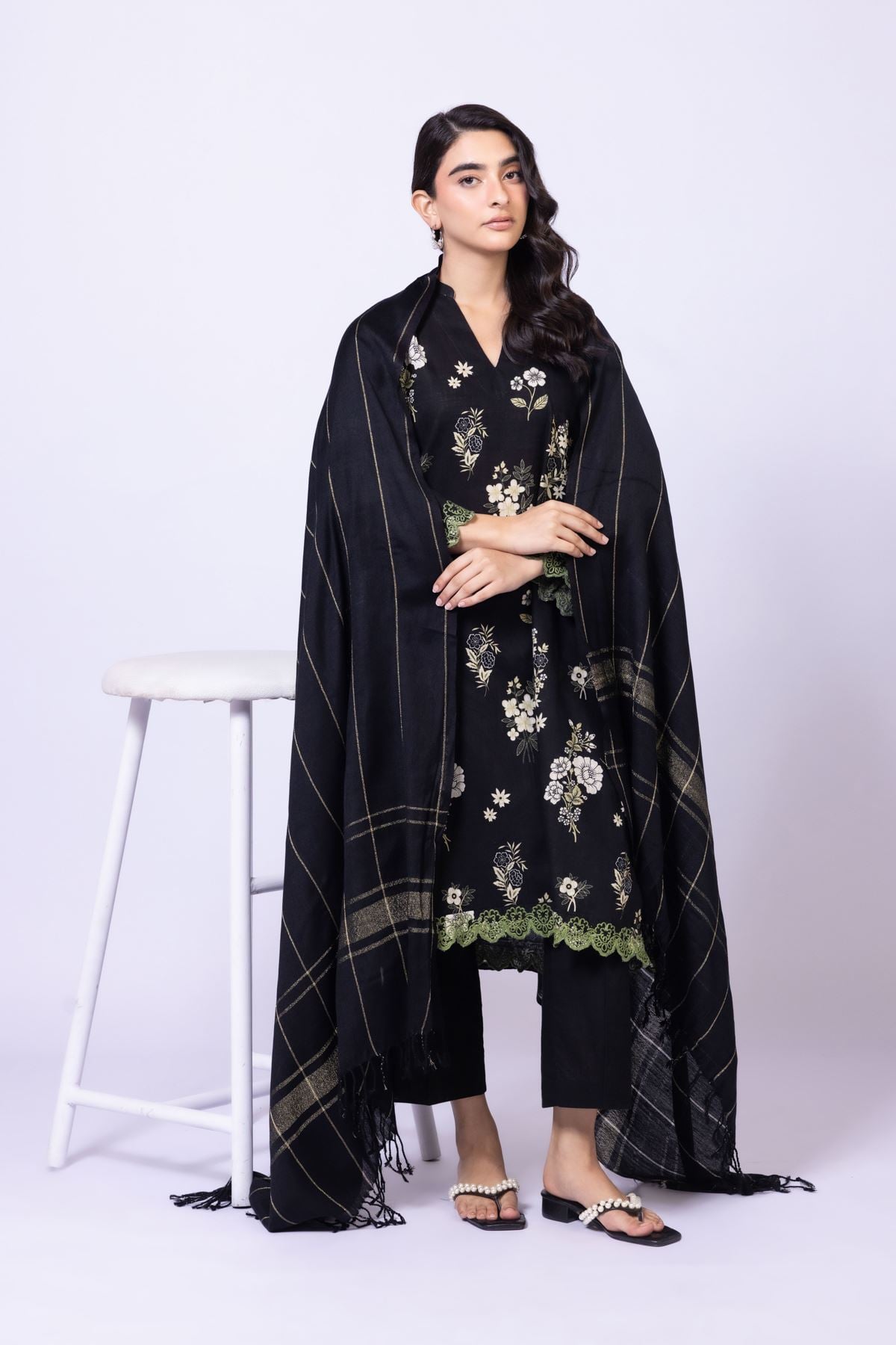 Embroidered Heavy Textured Cotton Kurta - OTD4-EX22-10TA-VG