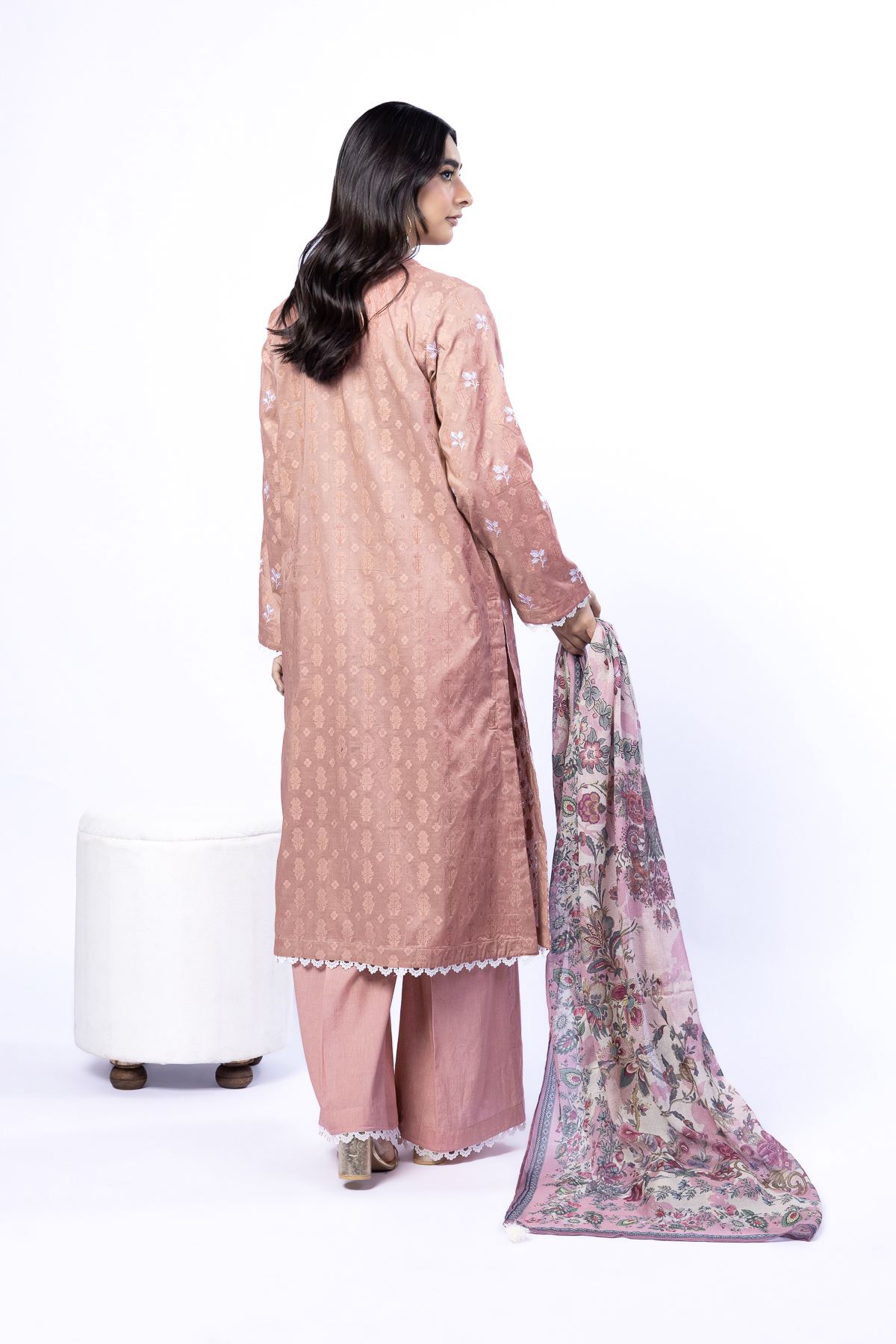 Embroidered Broshia Tailored 3 Piece - T-A22-26-106FG-VG