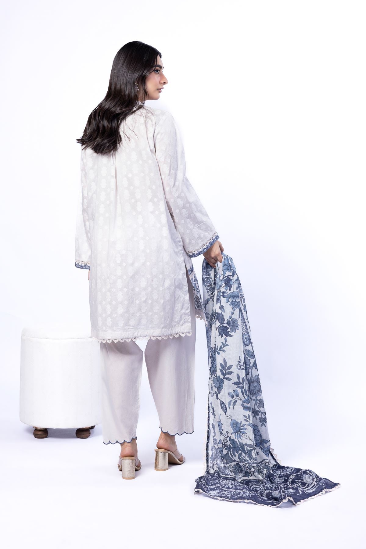 Embroidered Broshia Tailored 3 Piece - T-A22-26-107FA-VG